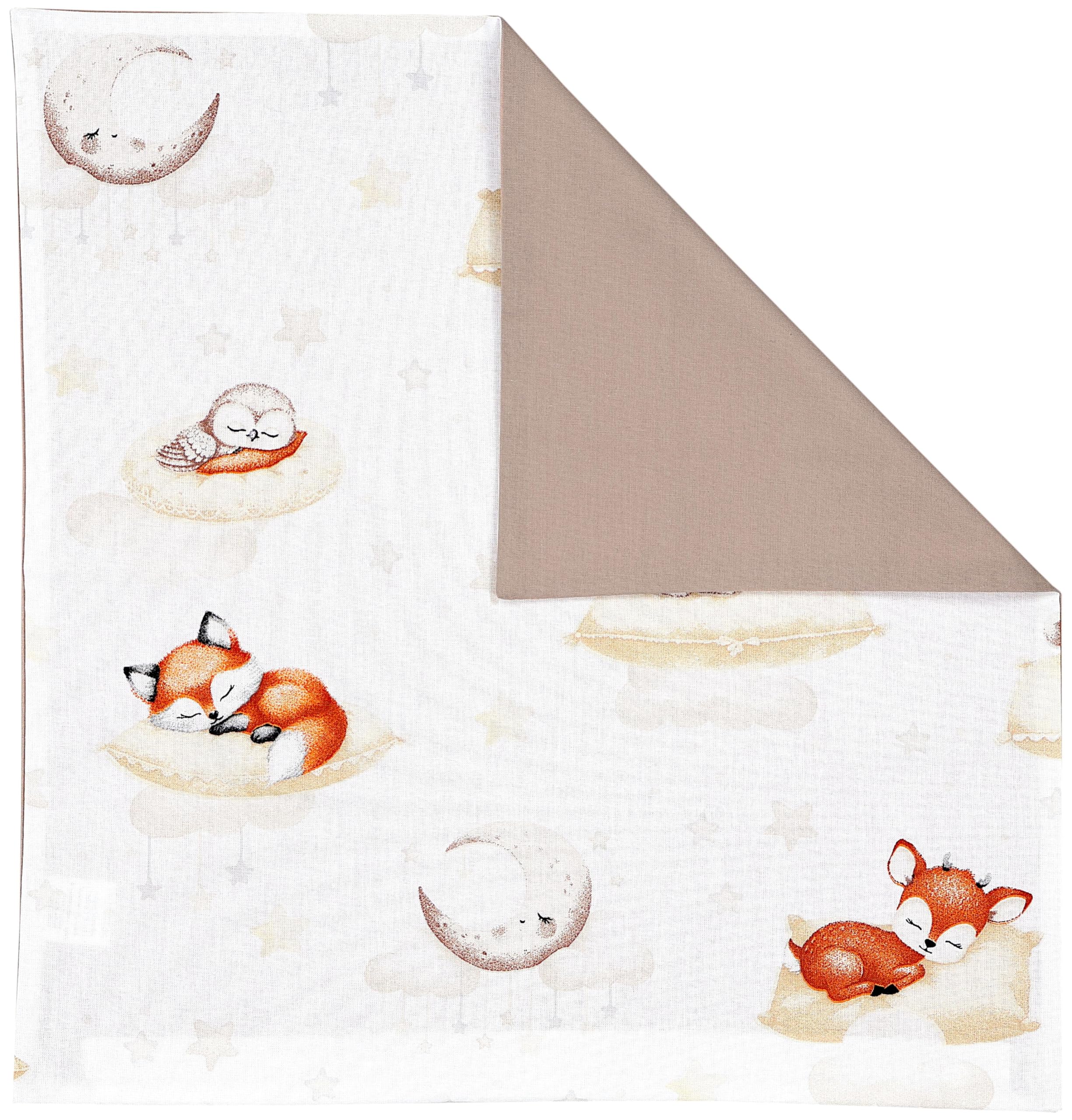 TupTam Federa per Cuscini Bambini Motivi Decorativi Cuccioli addormentati Beige 40 x 60 cm