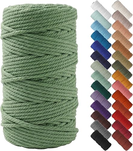 Miniatura 112 de NOANTA - Cuerda de macramé color marrón amarillento, 1/8 pulgadas (3 mm) x 109 yardas (100 metros), cuerda de algodón colorido para colgar