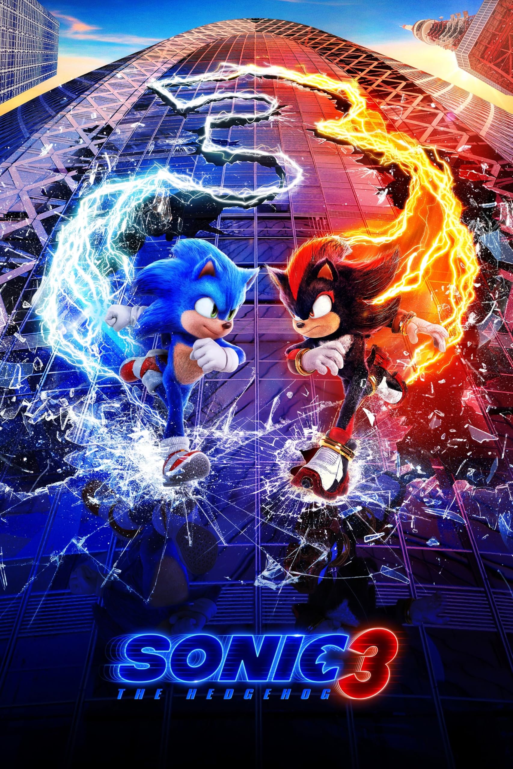 Sonic 3 2024 Movie Poster A5 A4 A3 A2 A1 Maxi Print Bedroom Home Decor Room Cinema Film Gift 2706 (A1-59.4 x 84.1cm)