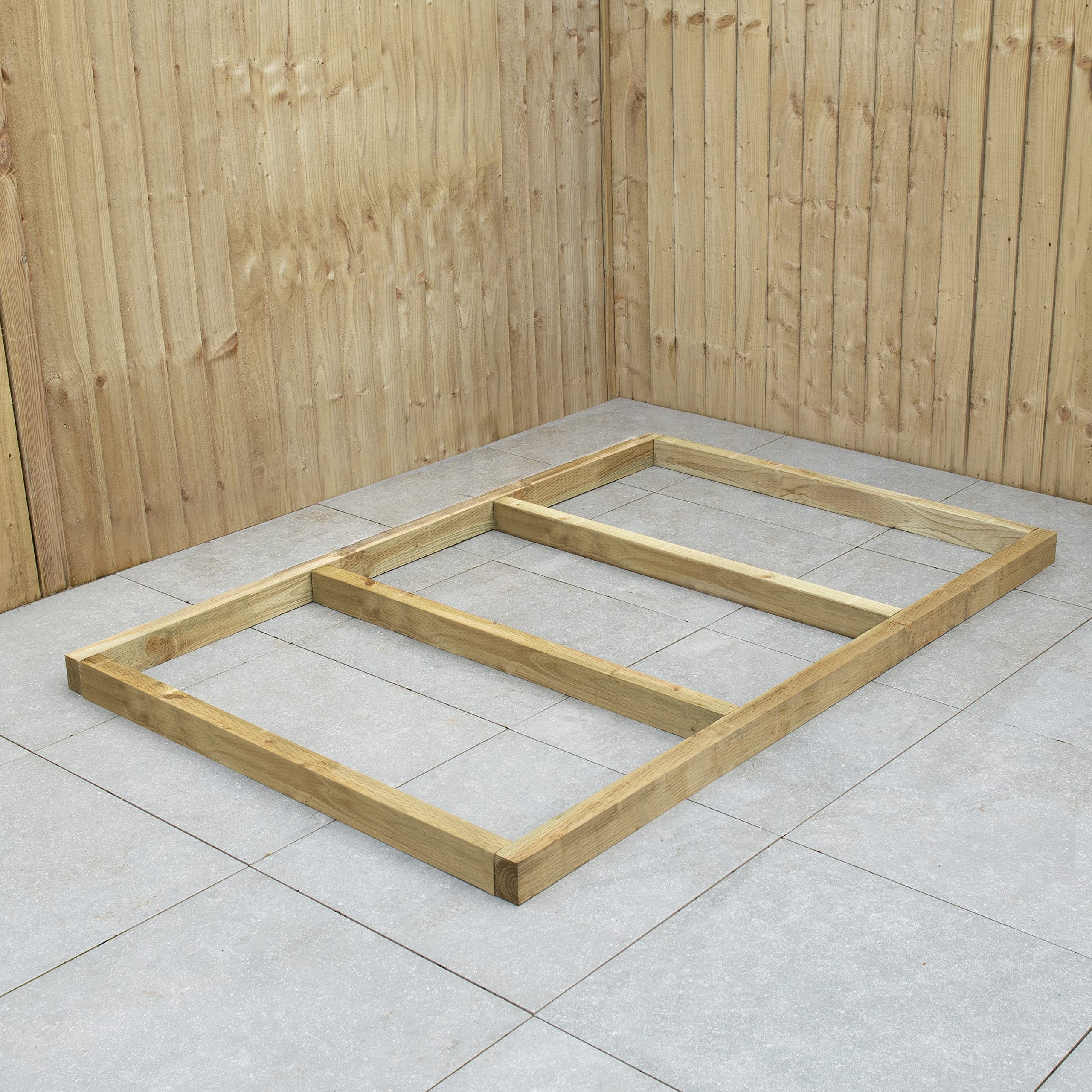 Forest Garden 4x3 Wooden Shed Base, Natural Timber - Image 3