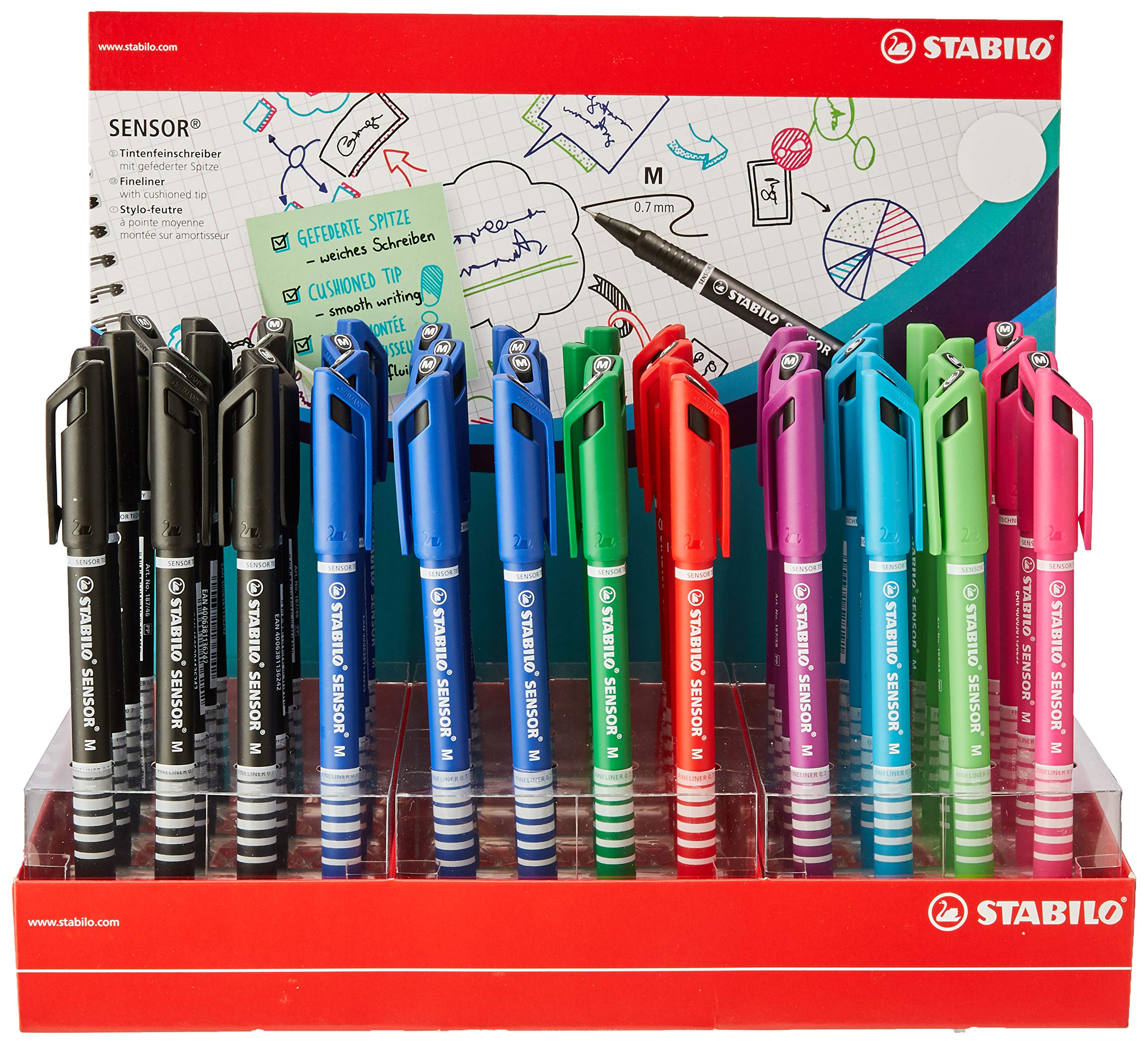 STABILO 187/48-1 Sensor Fineliner - Mehrfarbig (48 Stück)