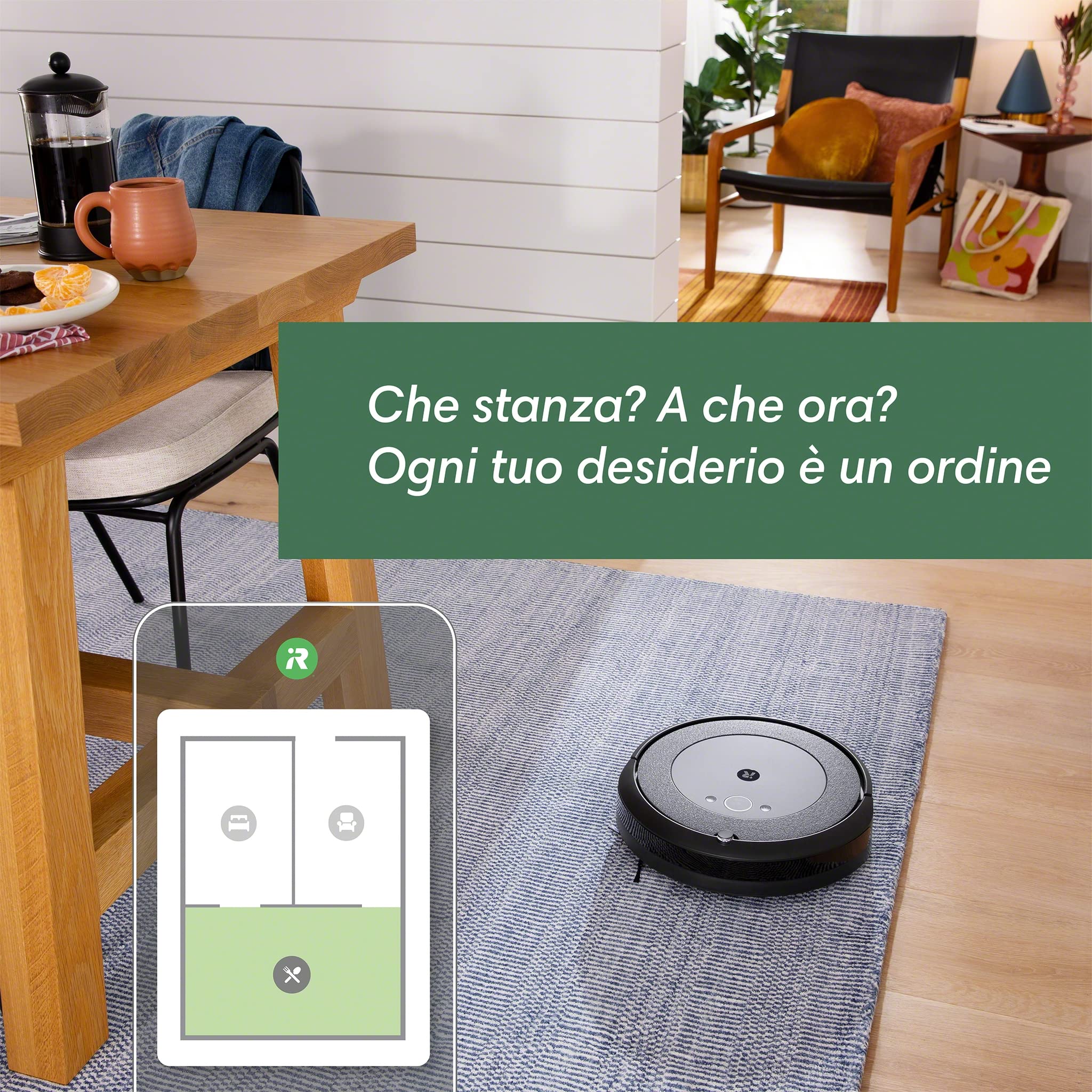 iRobot Roomba Combo i5, Robot Aspirapolvere Lavapavimenti, Mappatura Intelligente, Wi-Fi, Rilevamento Ostacoli, 2 Spazzole in Gomma Multi-Superficie, Programmabile con App e Assistente Vocale