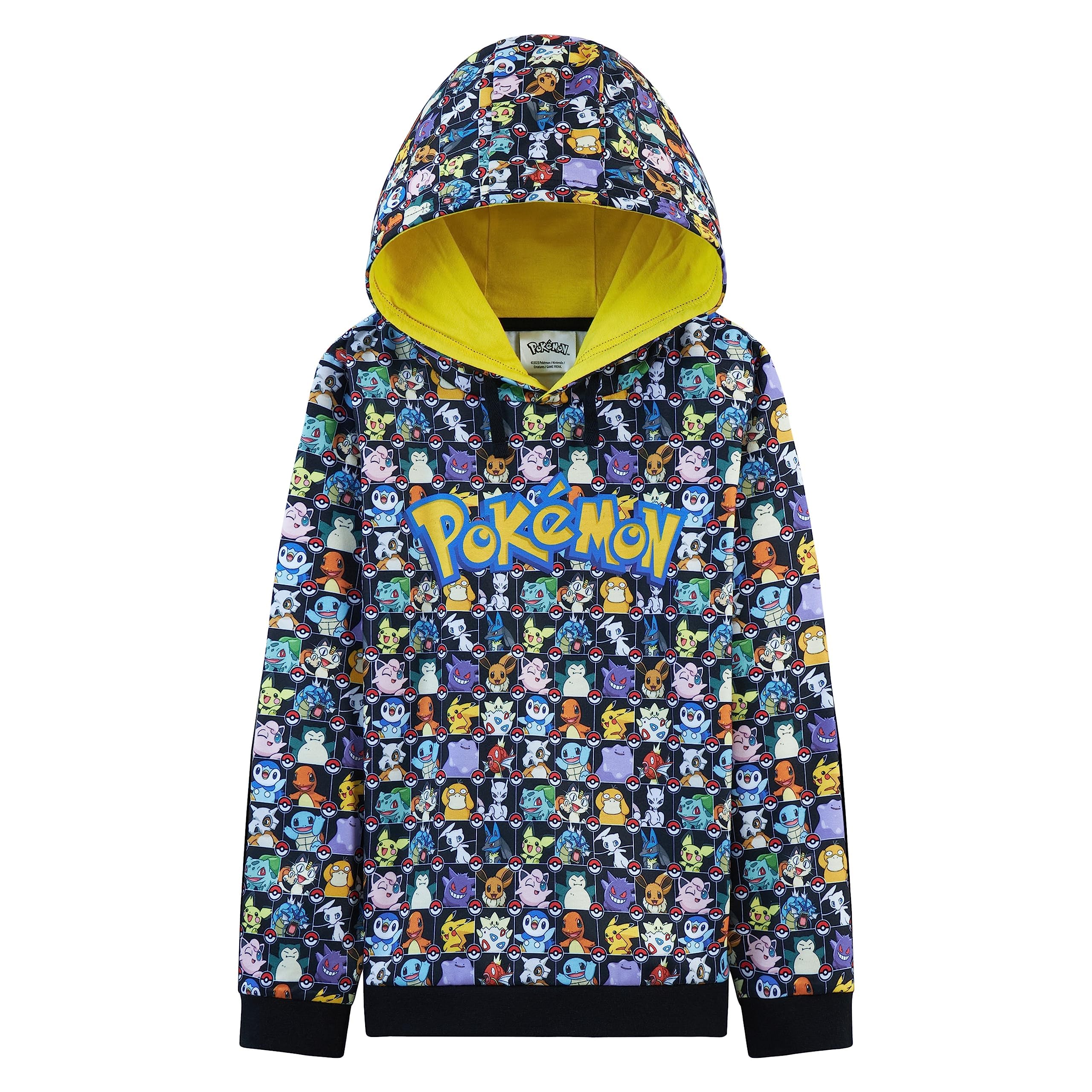 Pokemon Kids Hoodie for Teenagers and Boys Hoodies Warm Soft Pullover Sweatshirt Pikachu 4-15 Years Official Merchandise Pokemon Gifts for Boys