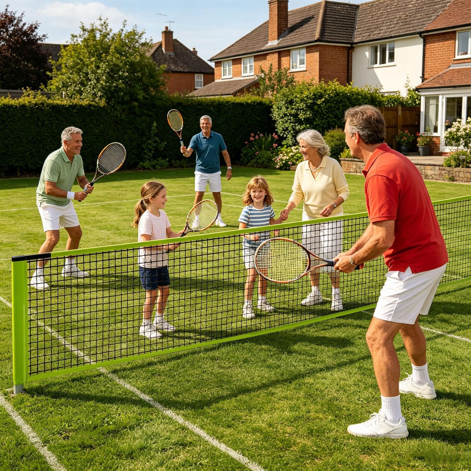 Red De Bádminton del Jardín | Malla Recambio para Juego Pickleball | Red Voleibol sobre Césped | para Jardín Trasero, Patio, Entrada De Vehículos, Camping, Escuela Y Picnic