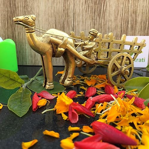 Aakrati Devyom Devyom - Carrito de latón para sala de estar, decoración del hogar/accesorios decorativos, sala de estar, calentamiento de la casa,