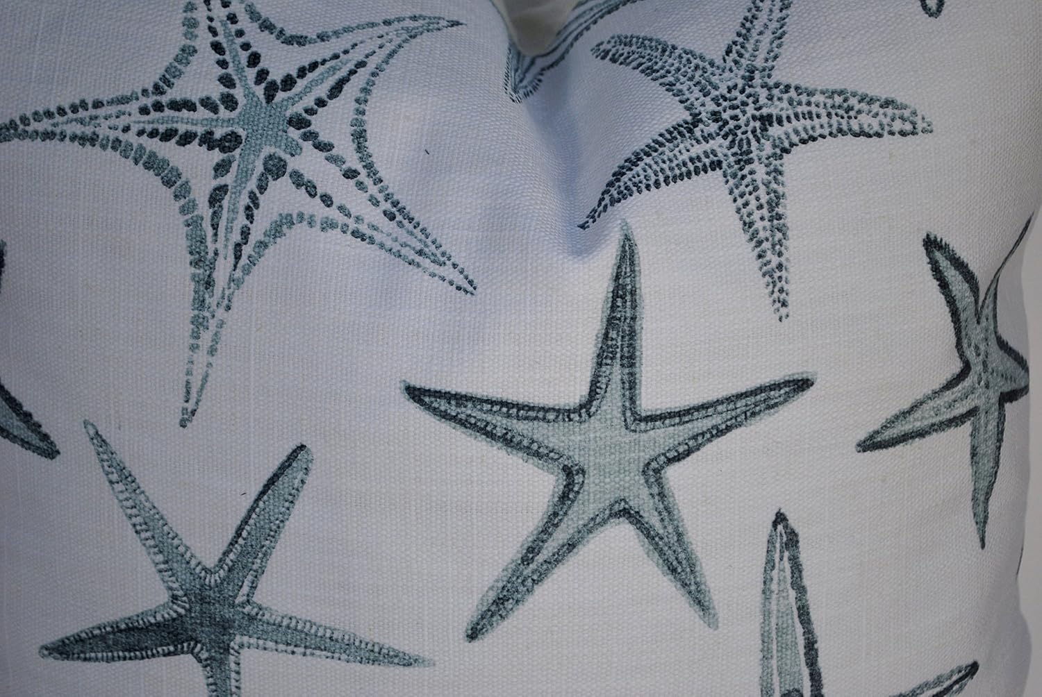 Coastal Starfish Pillow Cover, Starfish Cushion, Decorative Throw Pillow, Light Blue Pillow, Accent Pillow, Scott Brothers, Beach, Duck Egg Blue