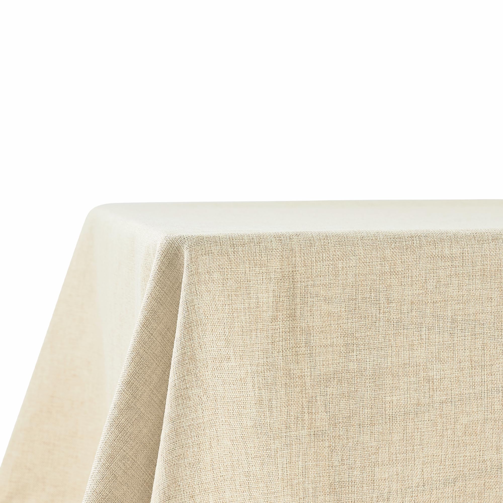 Decomira Tischdecke wasserabweisend Leinen-Optik - Fleckschutz, abwaschbar - Garten-Tischdecke Outdoor, Tischtuch Esstisch - Natur Beige - 130x280 cm
