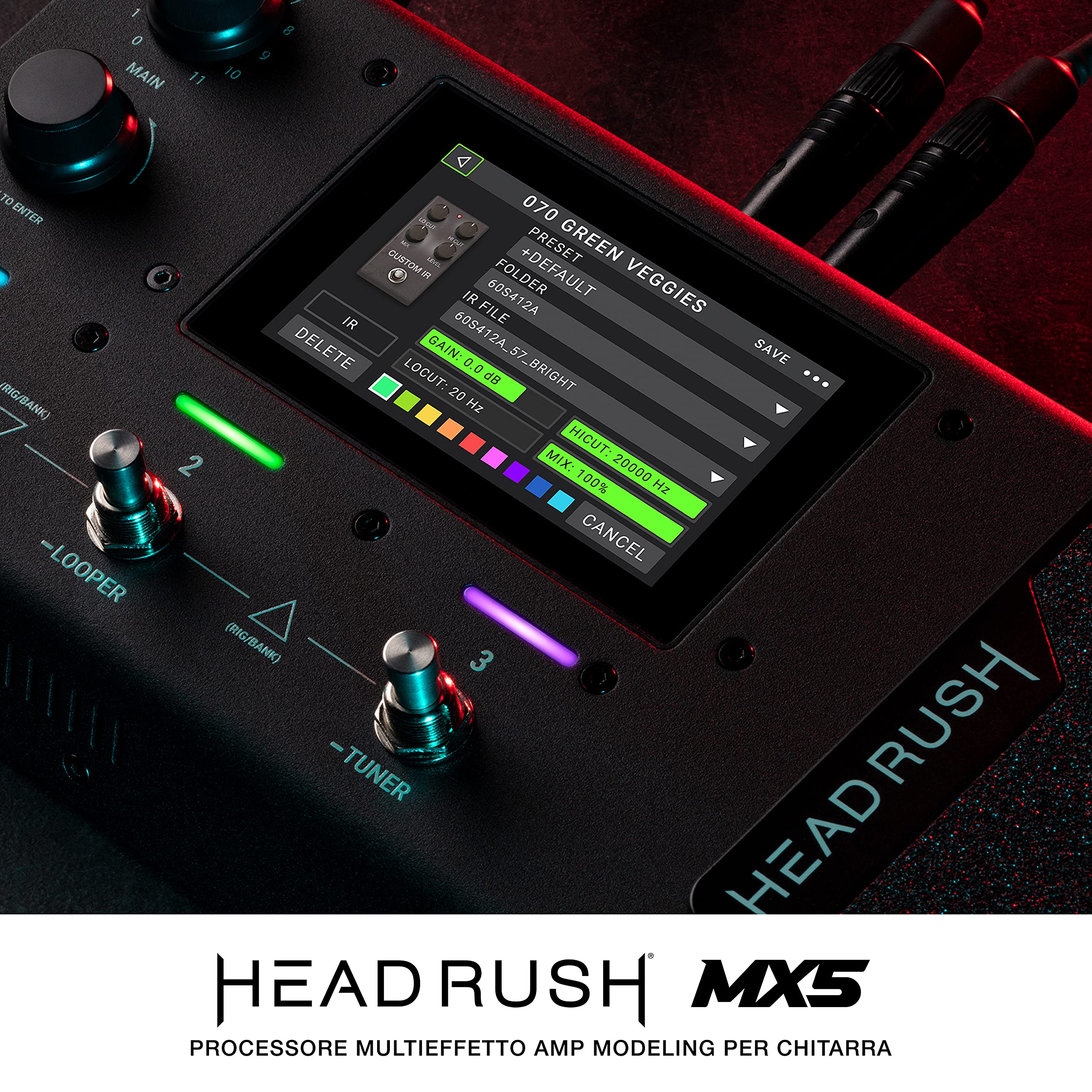 HeadRush MX5 - Pedaliera Multieffetto per Chitarra e Basso, Amp Modeling, Processore FX con Touschscreen, Pedale di Espressione, Looper e Interfaccia