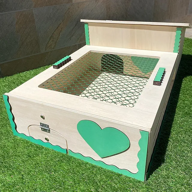 Casetta per Tartarughe di Terra con Terrario Rete - Casa Tartarughe CM82x42x27h