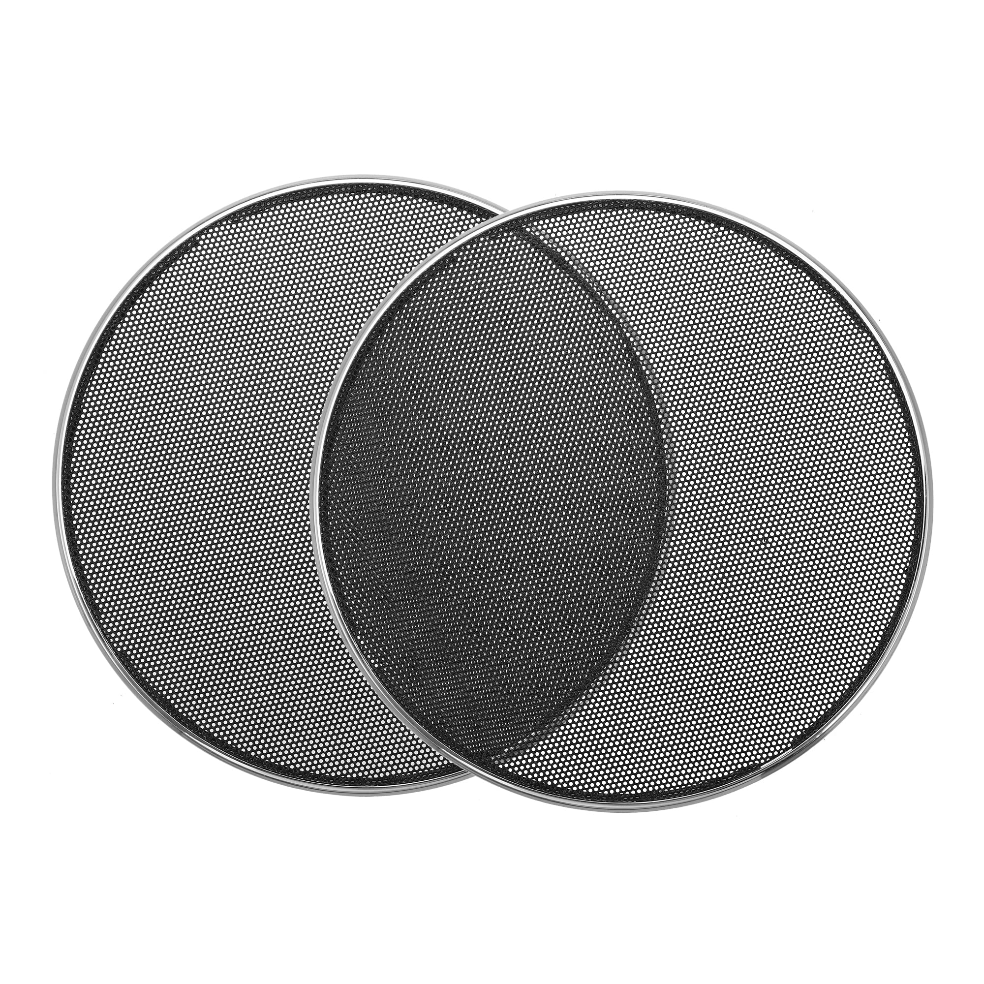 X AUTOHAUX 2pcs 6.5 Inch Car Metal Audio Speaker Grill Cover Mesh Woofer Horn Guard Decorative Circle Grille Protector Silver Tone