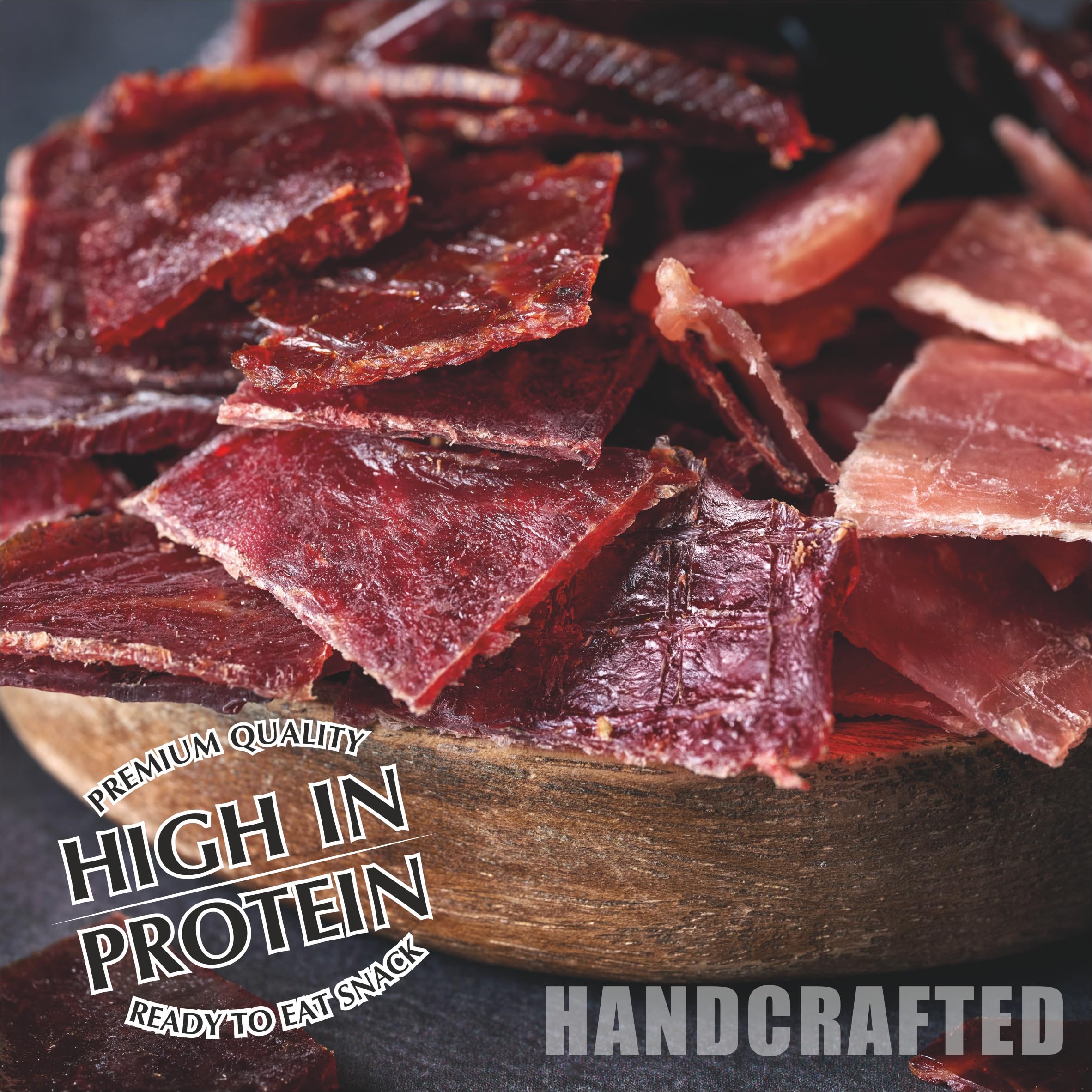 Viking Bites Beef Jerky Original 400 g (8 x 50 g) – Suszona wołowina Oryginalna – Przekąska mięsna o wysokiej zawartości białka