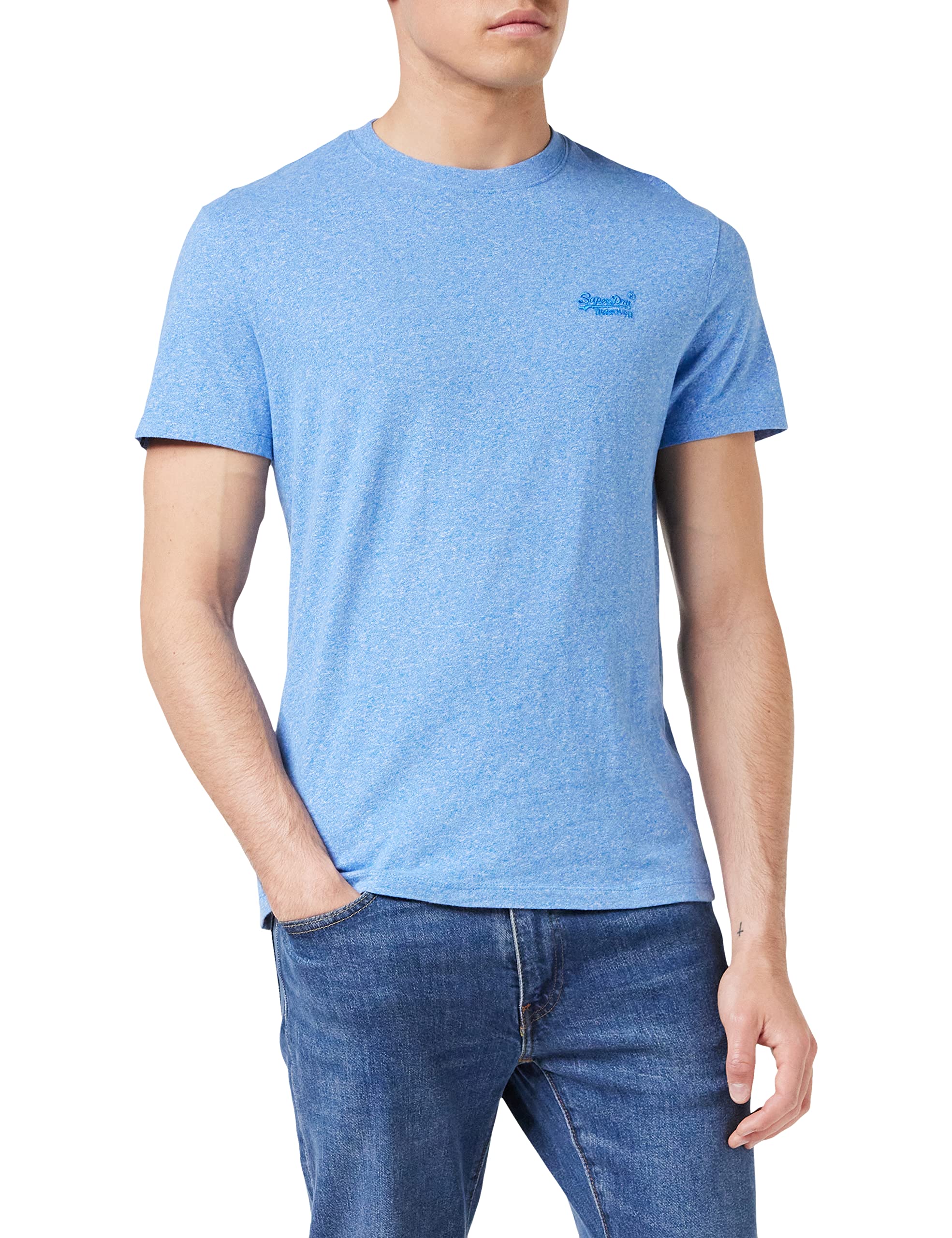 Superdry Men's Vintage Logo Emb Tee T-Shirt, Fresh Blue Grit, XXL