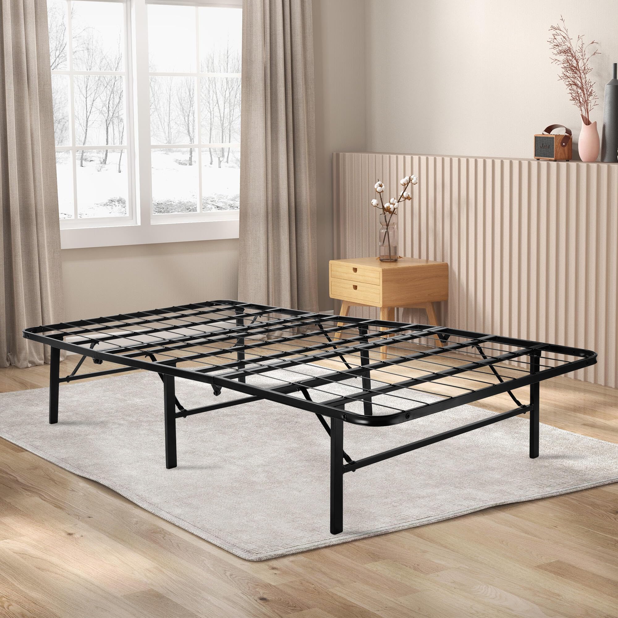 14-inch Foldable Metal Platform Twin Size Bed Frame
