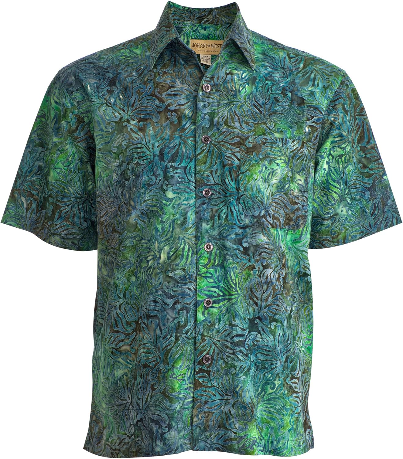 Johari West Autumn Gold Tropical Hawaiian Batik Shirt
