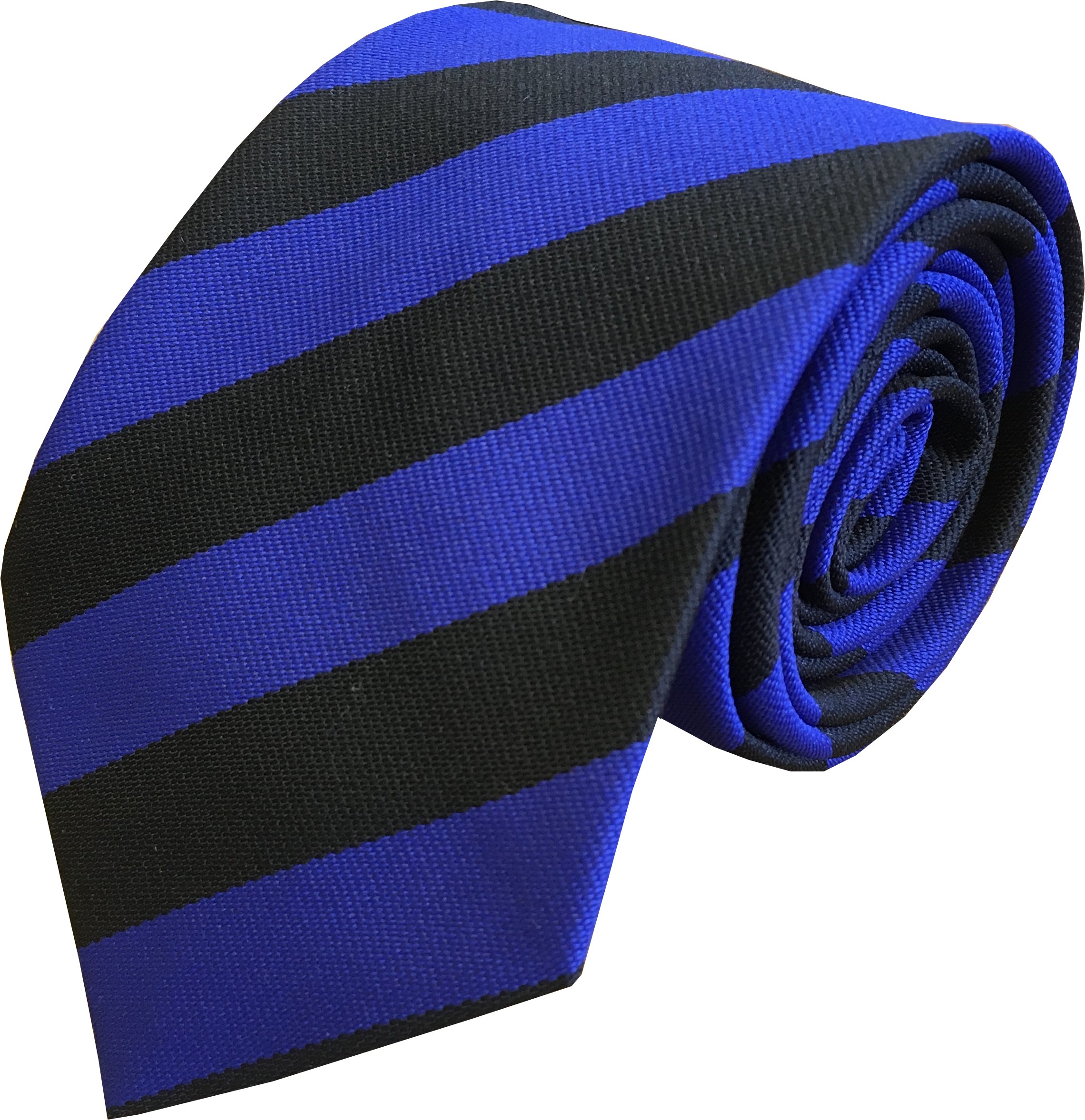 Great British Tie Club School Ties (23 Block Stripe Colour Variations) (Black & Royal)