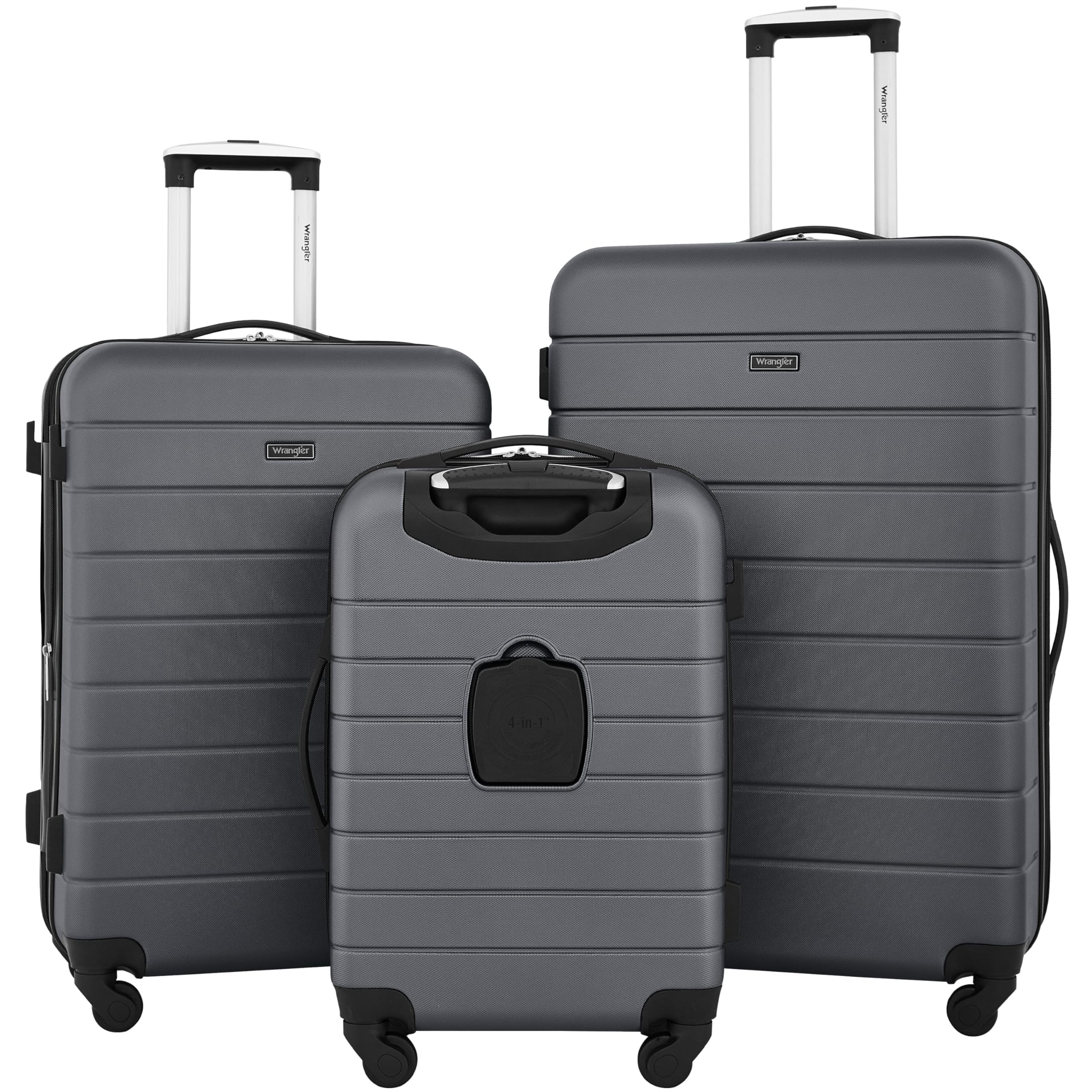 Wrangler Smart Spinner Hardside Luggage, 3 Piece Set, Quiet Shade