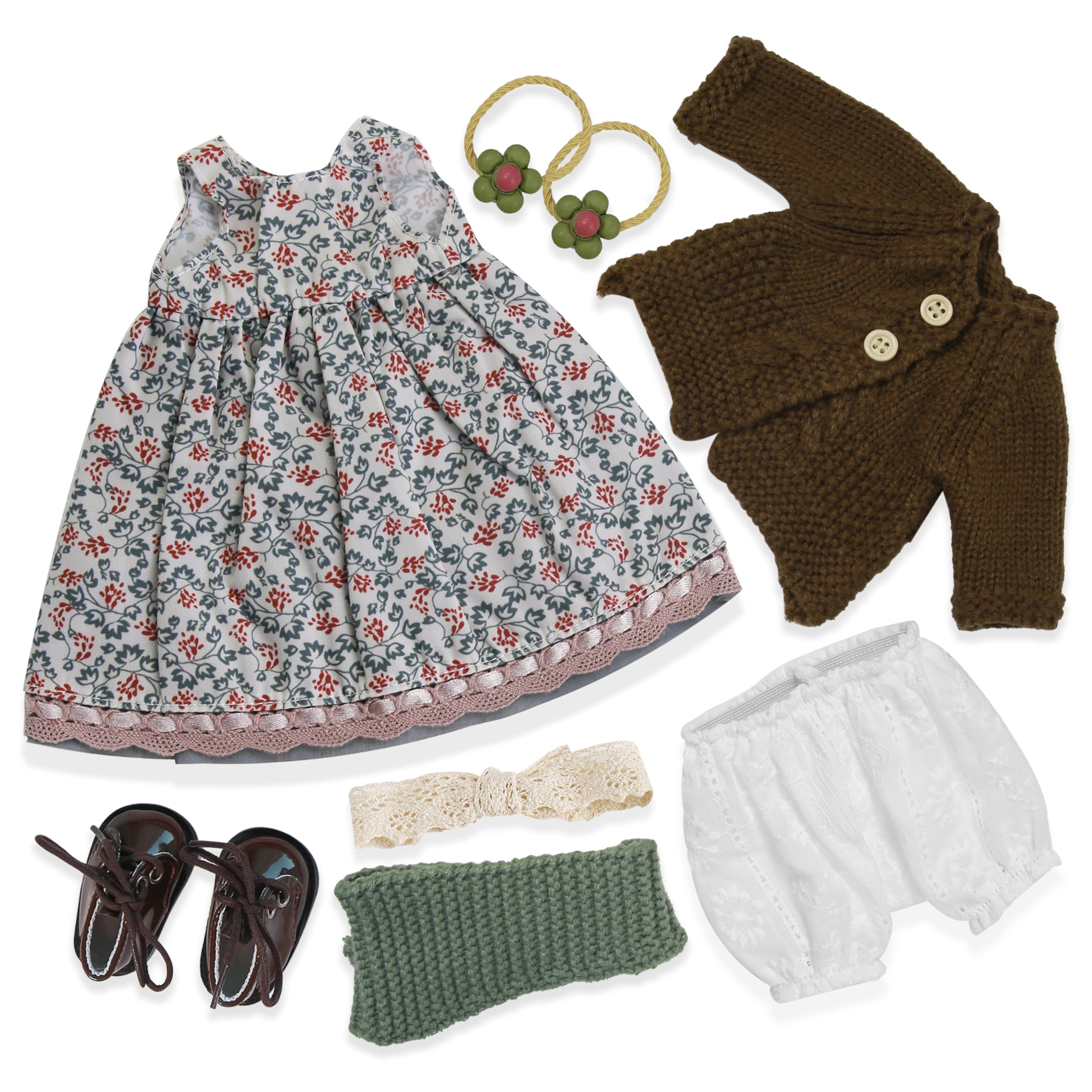 BlissfulPixie 12 inch Clothing Set Handmade Waldorf Doll Clothes with Beautiful Box for Girl Birthday Present-Felicia's Clothes Accessories