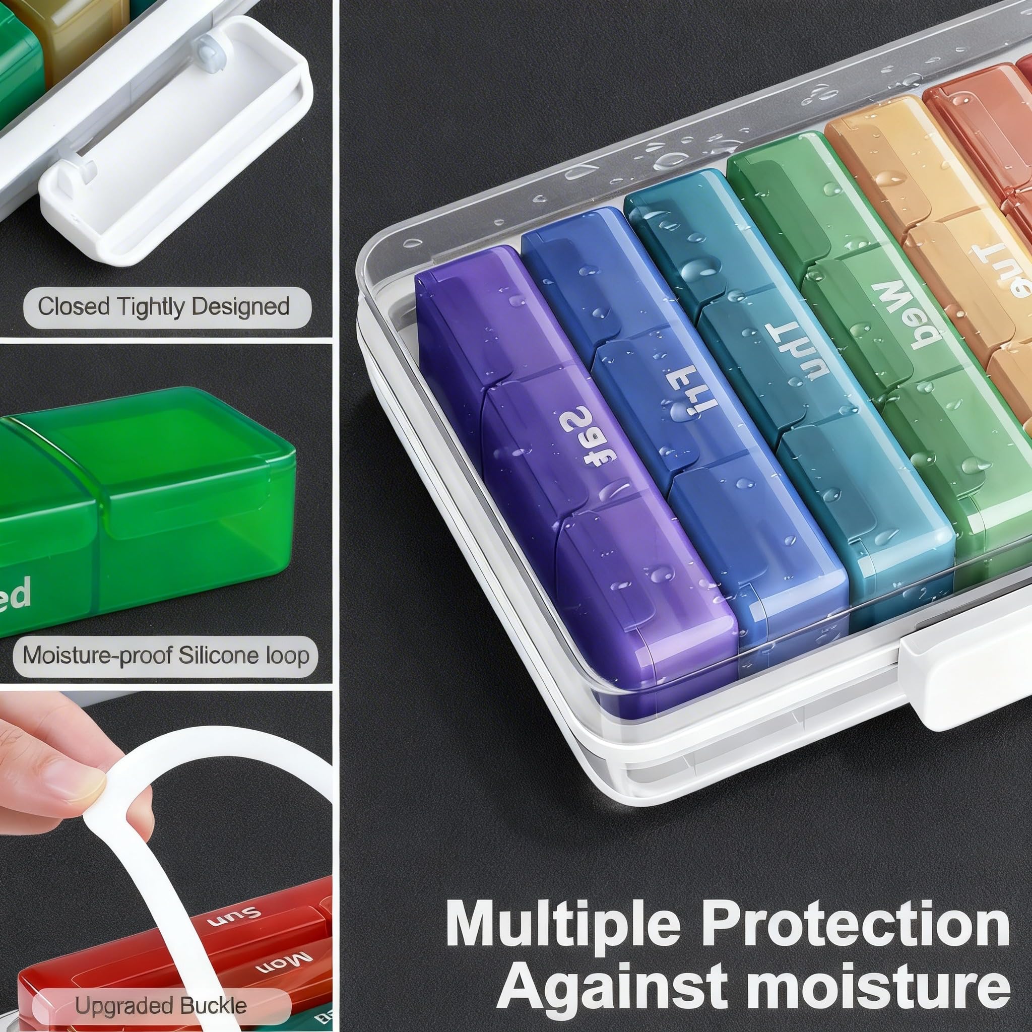 funest Organizador de medicamentos XL de 4 niveles con mango de cuero, pastillero portátil y kit de primeros auxilios vacío con bandeja extraíble para el hogar, viajes, caravana, escuela, dormitorio