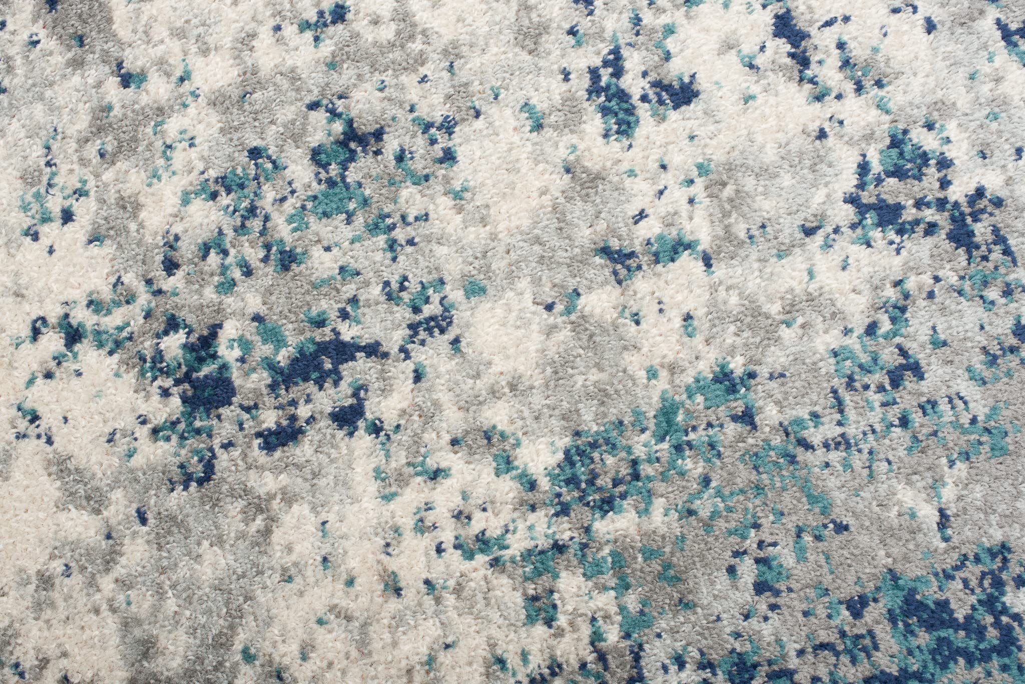 TAPISO Denver Tapis de Salon Chambre Salle à Manger Adulte Bureau Design Moderne Bleu Marine Gris Moucheté Motif Abstrait Doux Poil Court Frise Confortable 240 x 330 cm