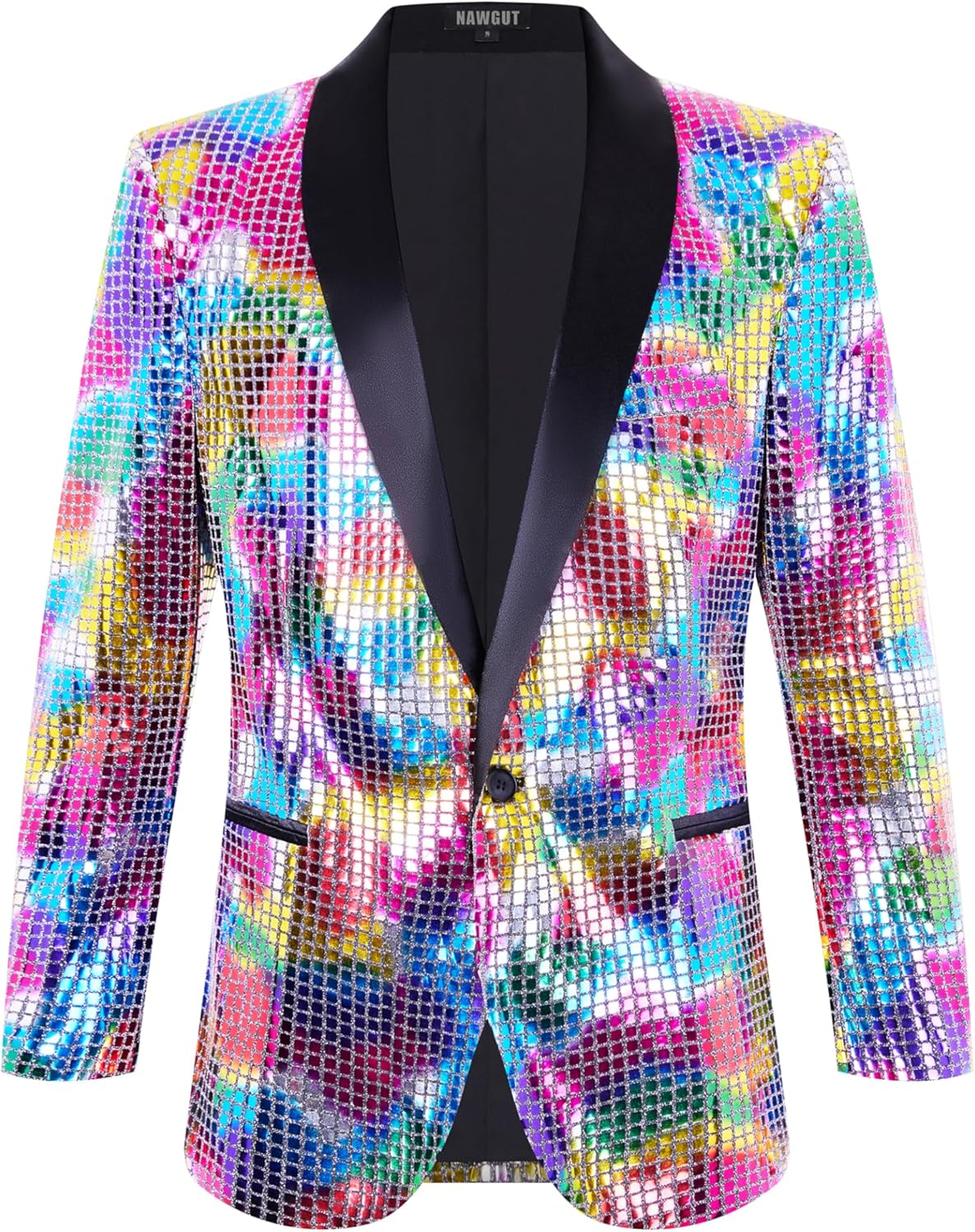 Nawgut Sequin Blazer Sparkle Suit Disco Prom Jacket Party Shiny Tuxedo Banquet Celebration Fashion Sport Coat for Mens Adult - Image 2