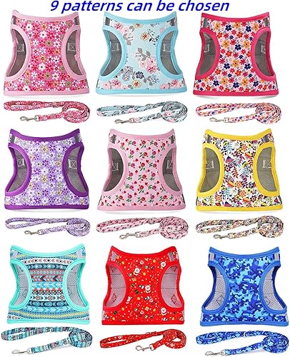 Miniatura 3 de Moonpet Step in - Juego de correa de arnés para perro para niño, arnés de malla acolchado reflectante sin tirones para gatos, cachorros, perros