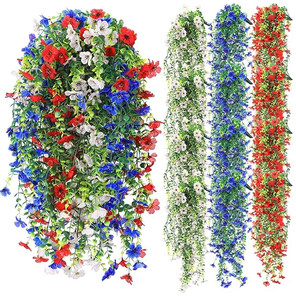 Festive Patriotic Hanging Flower Bundles