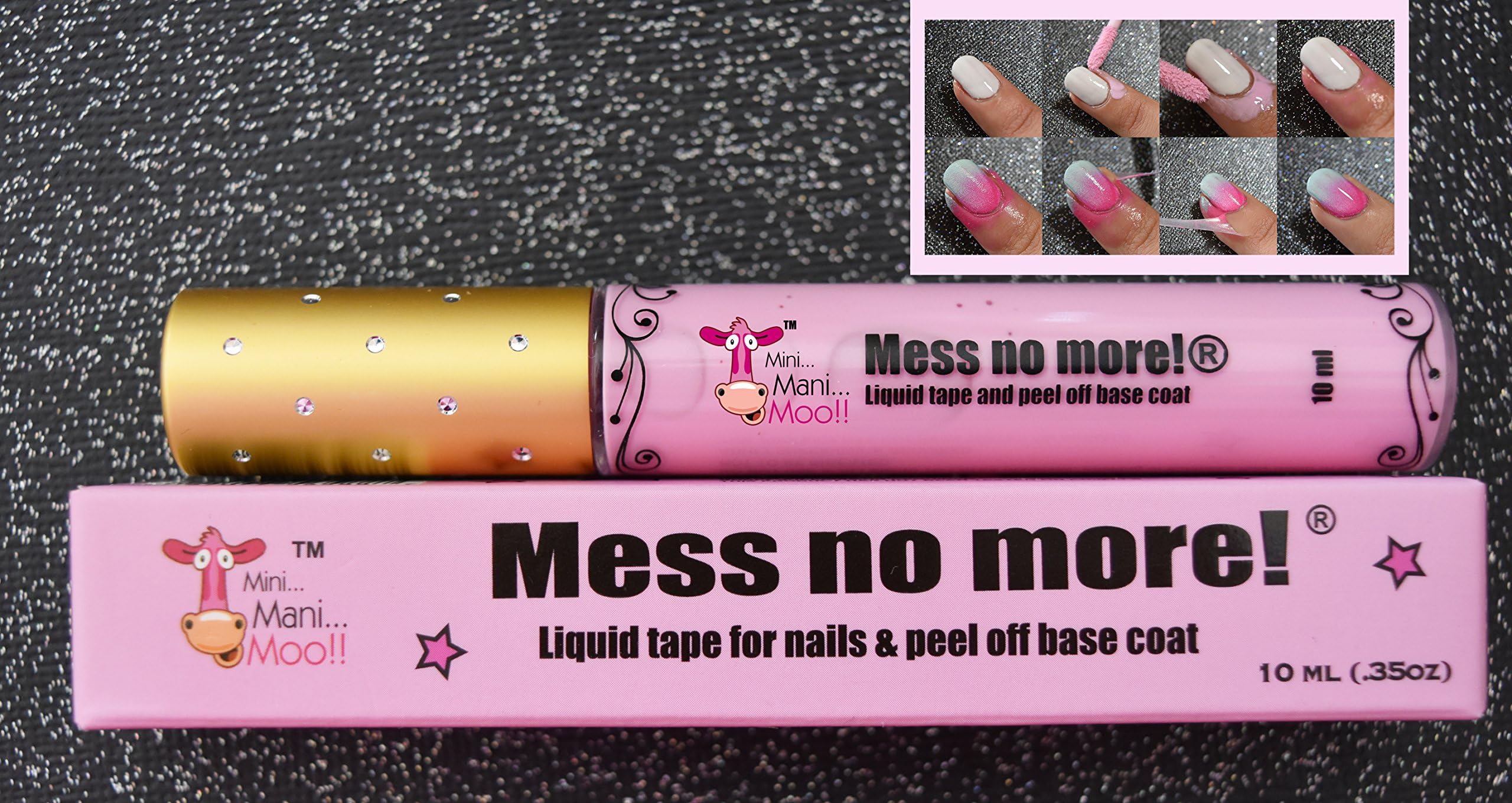 No More Mess. Liquid Tape for Pretty Nails, 10 ml (35ย fl ounces)