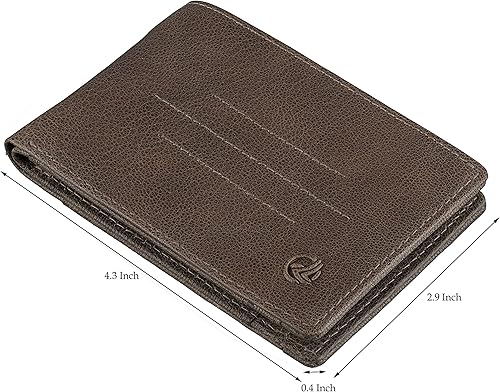 Miniatura 2 de Antonio Valeria Walter, cartera de cuero de primera calidad con bloqueo RFID marrón, compacta, minimalista, para hombre, Marrón, Minimalista