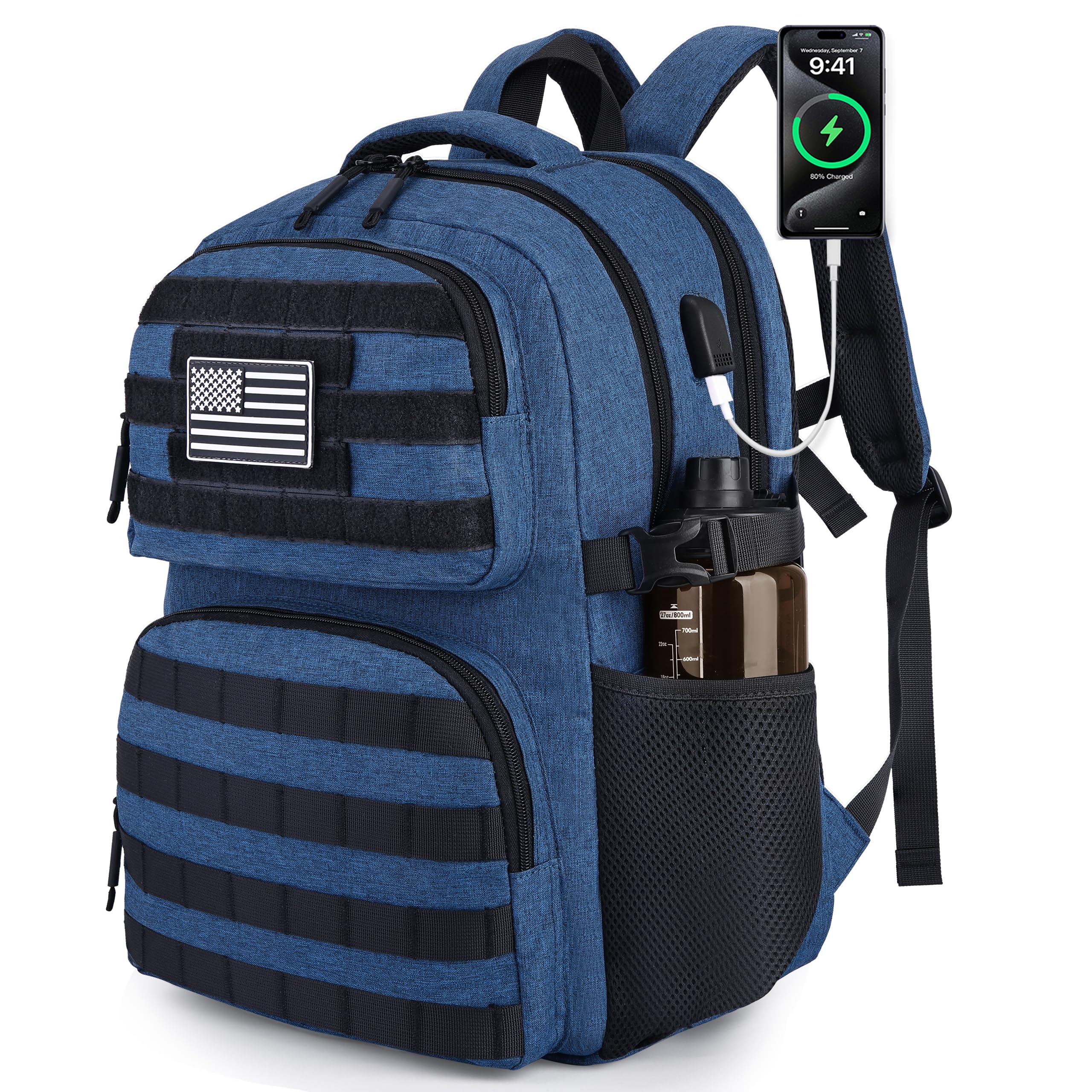 17 Inch Laptop Backpack, Large Tactical Inspired Travel Bag
