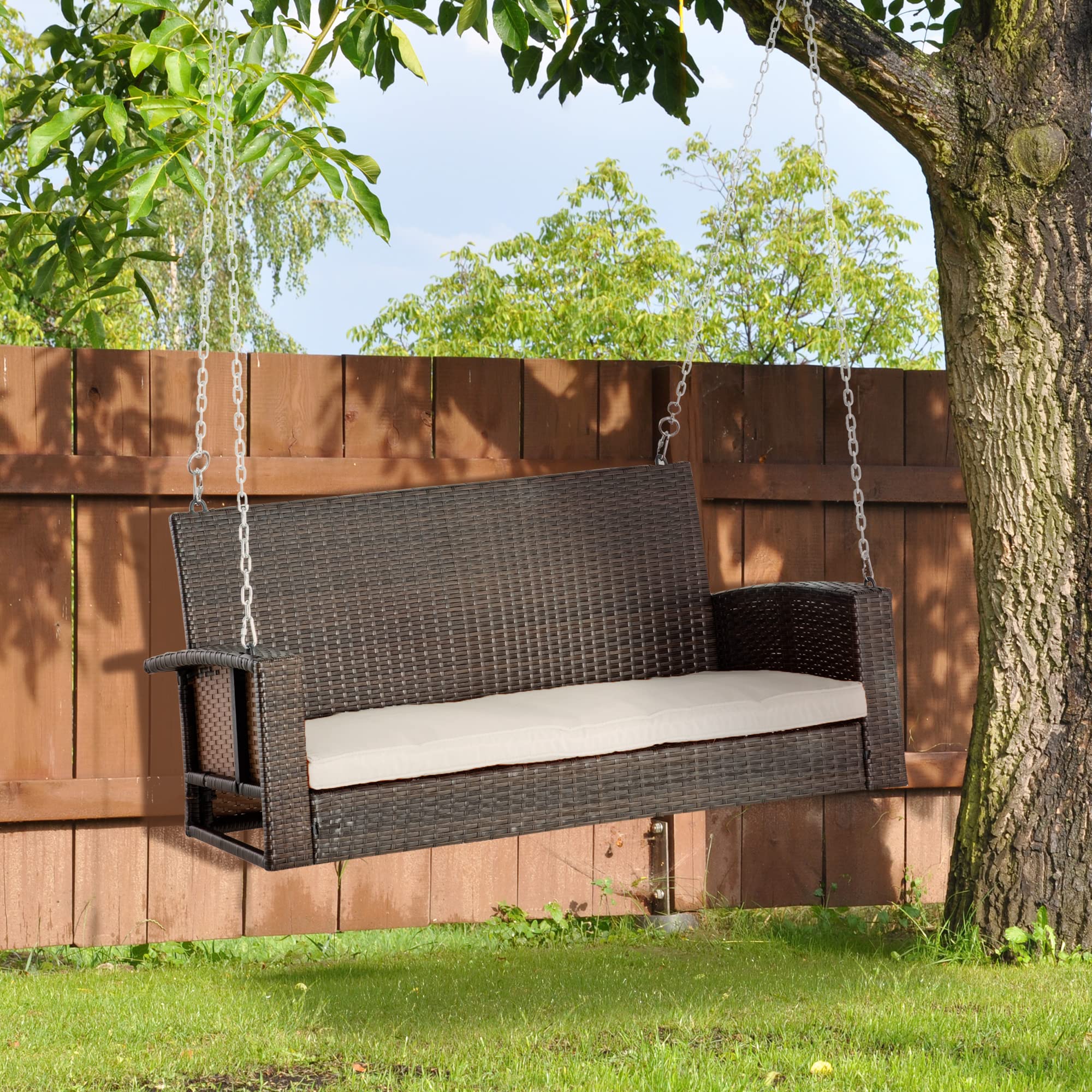 outdoor hanging bench swing