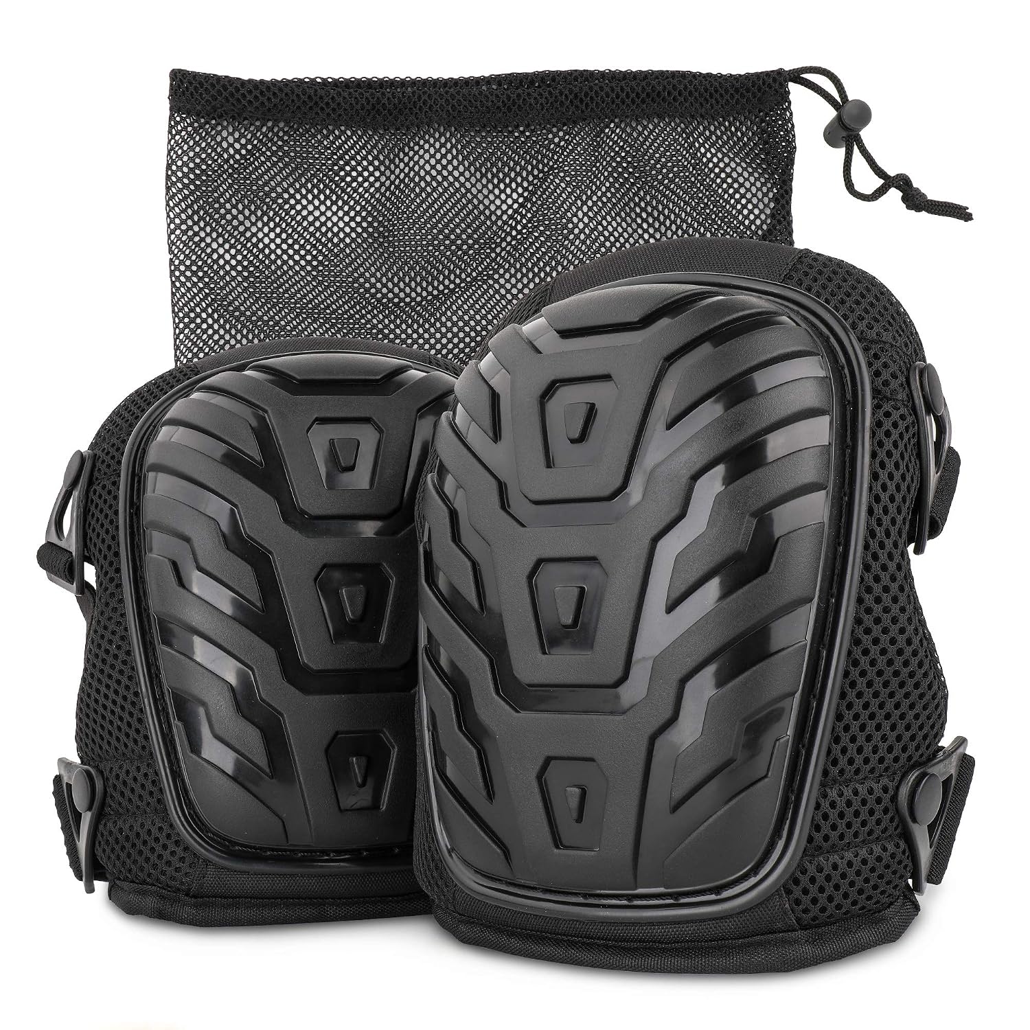 Hi-Spec 2 Piece Heavy Duty Gel & Foam Work Knee Pads with Rubber Shell. Protection in DIY, Construction, Laying Carpet & Flooring, Gardening, Roofing. Adjustable Straps & Fitting