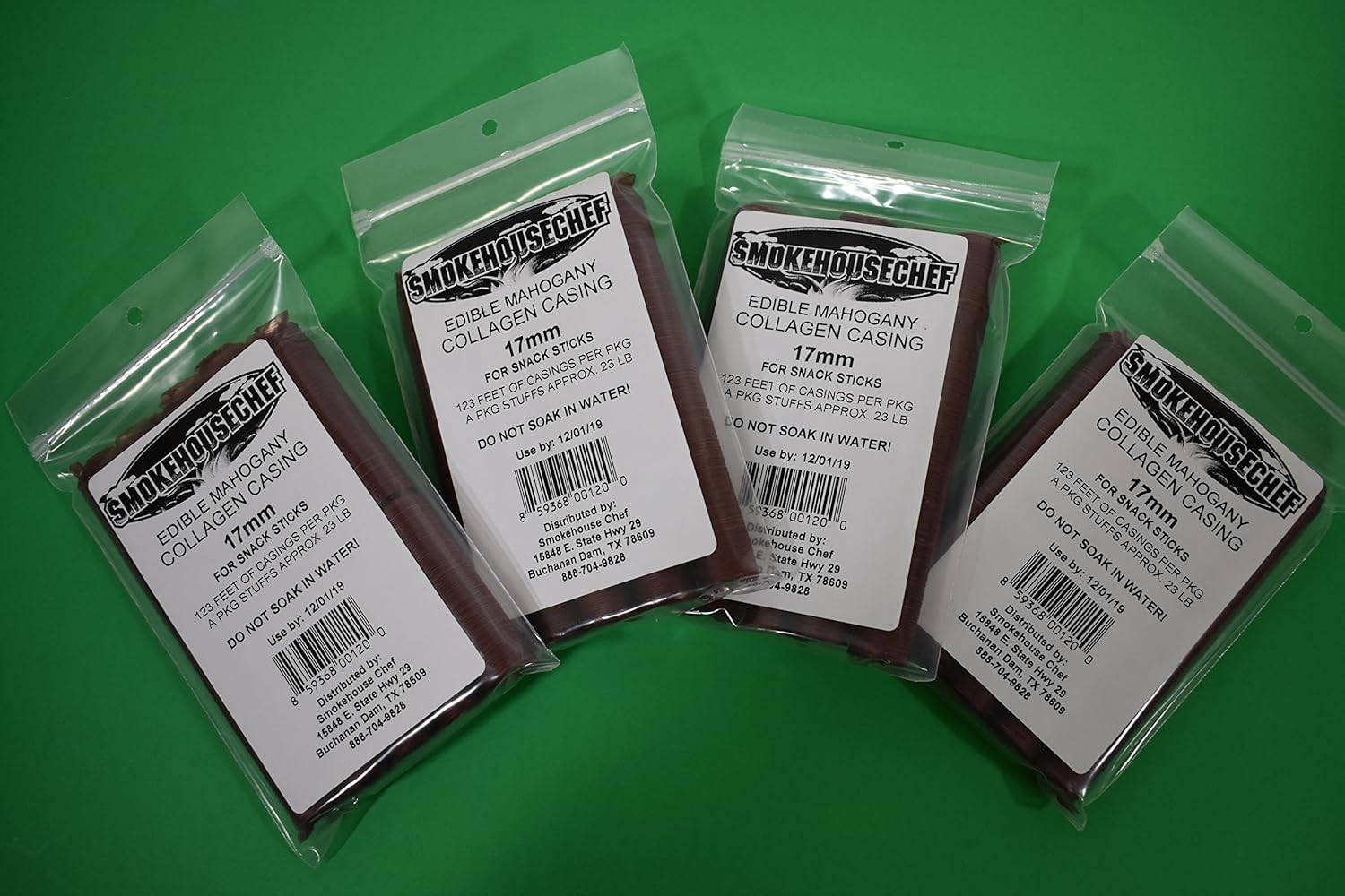 FOUR PACKS of 17 mm casings for 90 lbs of Snack Sticks