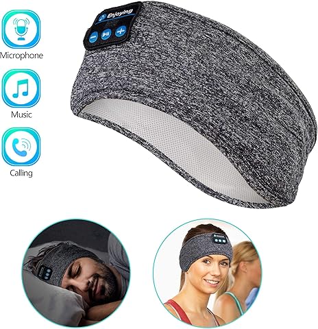Sleep Headphones Bluetooth - Navly Bluetooth V5.0 Sports Headband Headphones with Ultra-Thin HD Stereo Speakers,Perfect for Sports, Side Sleepers, Air Travel, Meditation and Relaxation