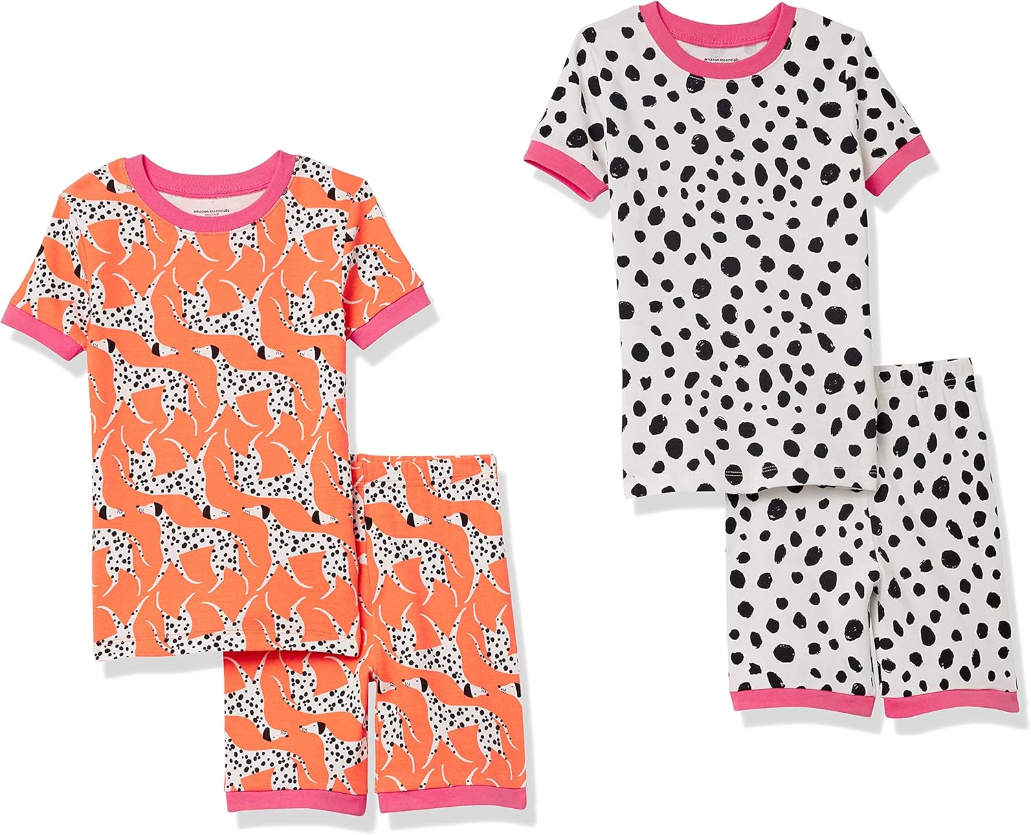 Amazon Essentials Conjunto de Pijama de algodón Ajustado Niñas, Pack de 2
