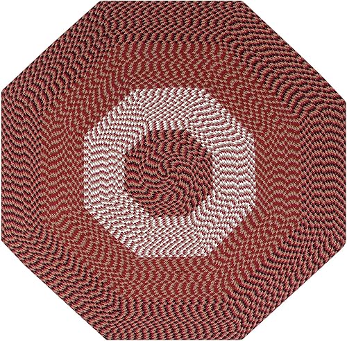 Alfombra reversible resistente al moho y a las manchas de la colección Better Trends Alpine Braid, duradera y resistente a las manchas, 100% Borgoña