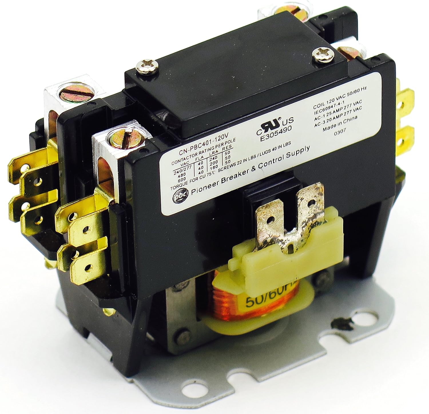 CN-PBC401-120V 40AMP 1POLE DEFINITE PURPOSE CONTACTOR 120V COIL