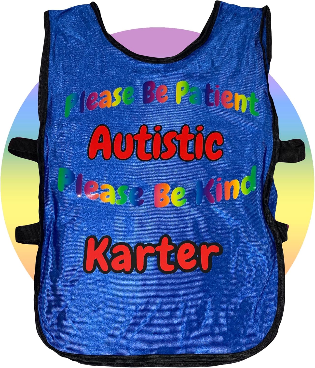 Personalized Autism Compassion Vest - Austism Clothing - Vest for Child or Adult with Autistm - Please Be Kind Please Be Patient Top - Safety Clothing for Person on The Spectrum - Red or Blue