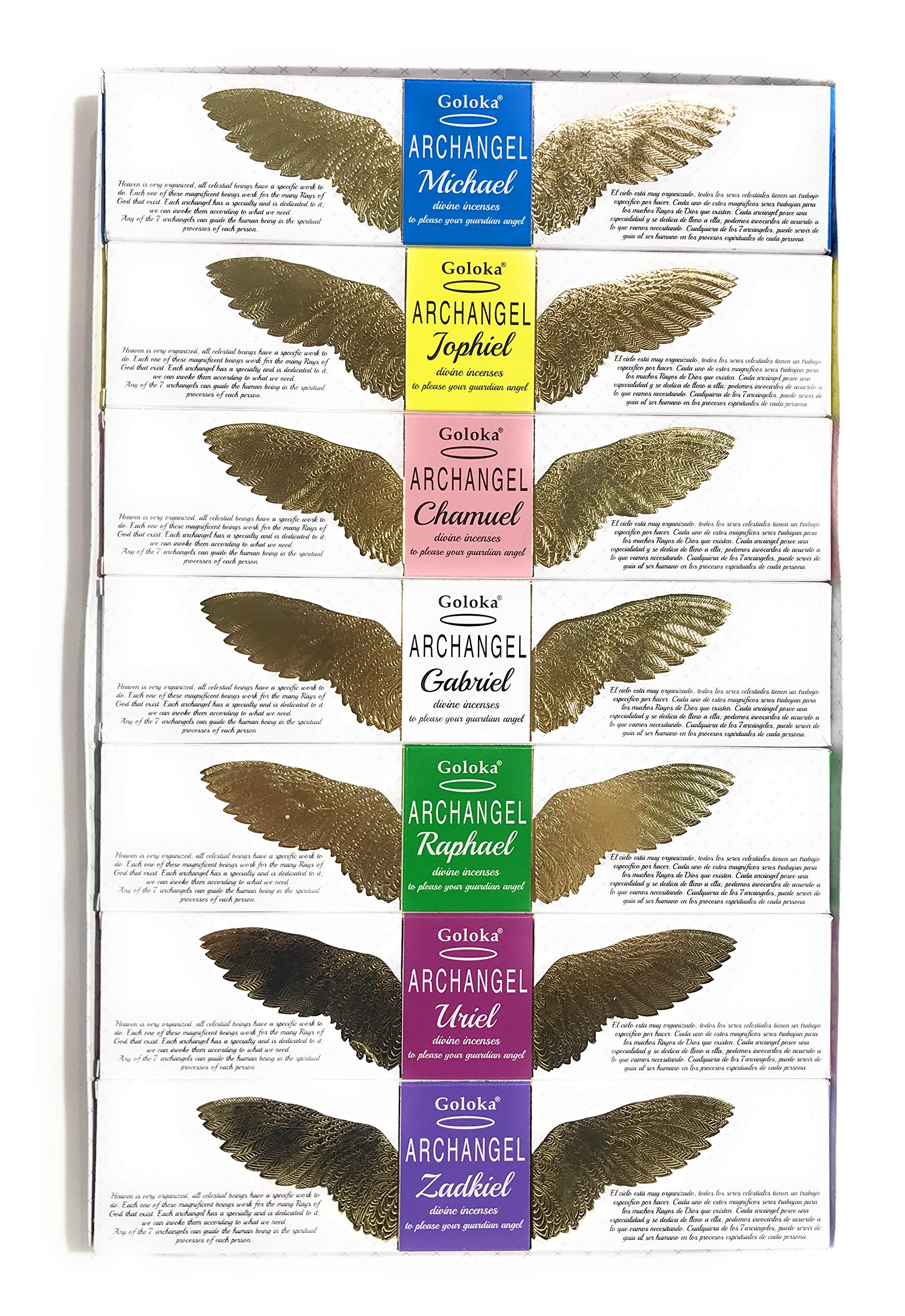 GOLOKA Archangel 7 Pack Assorted Incense Stick Set - 105 Sticks
