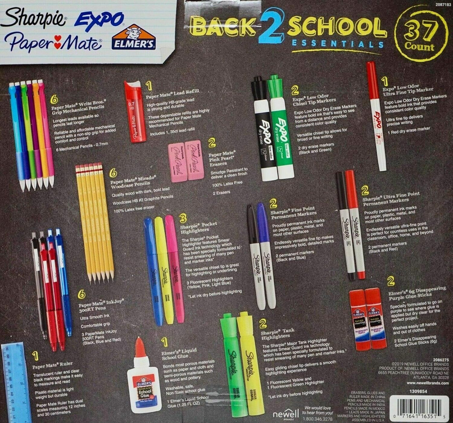 Writing Essentials Kit: Markers & Highlighters, Pens, Dry Erase & More, 37 Count