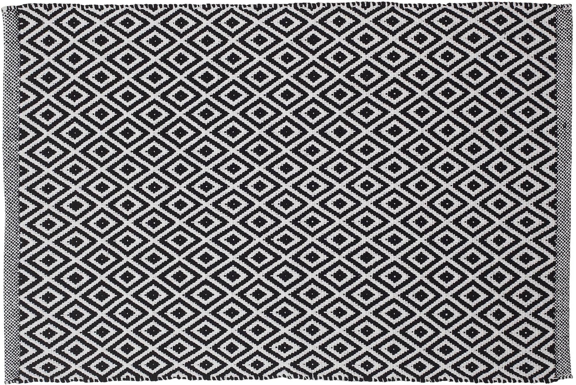 Sealskin Black Trellis Bath Mat, Cotton, 60 X 0.5 X 90 Cm
