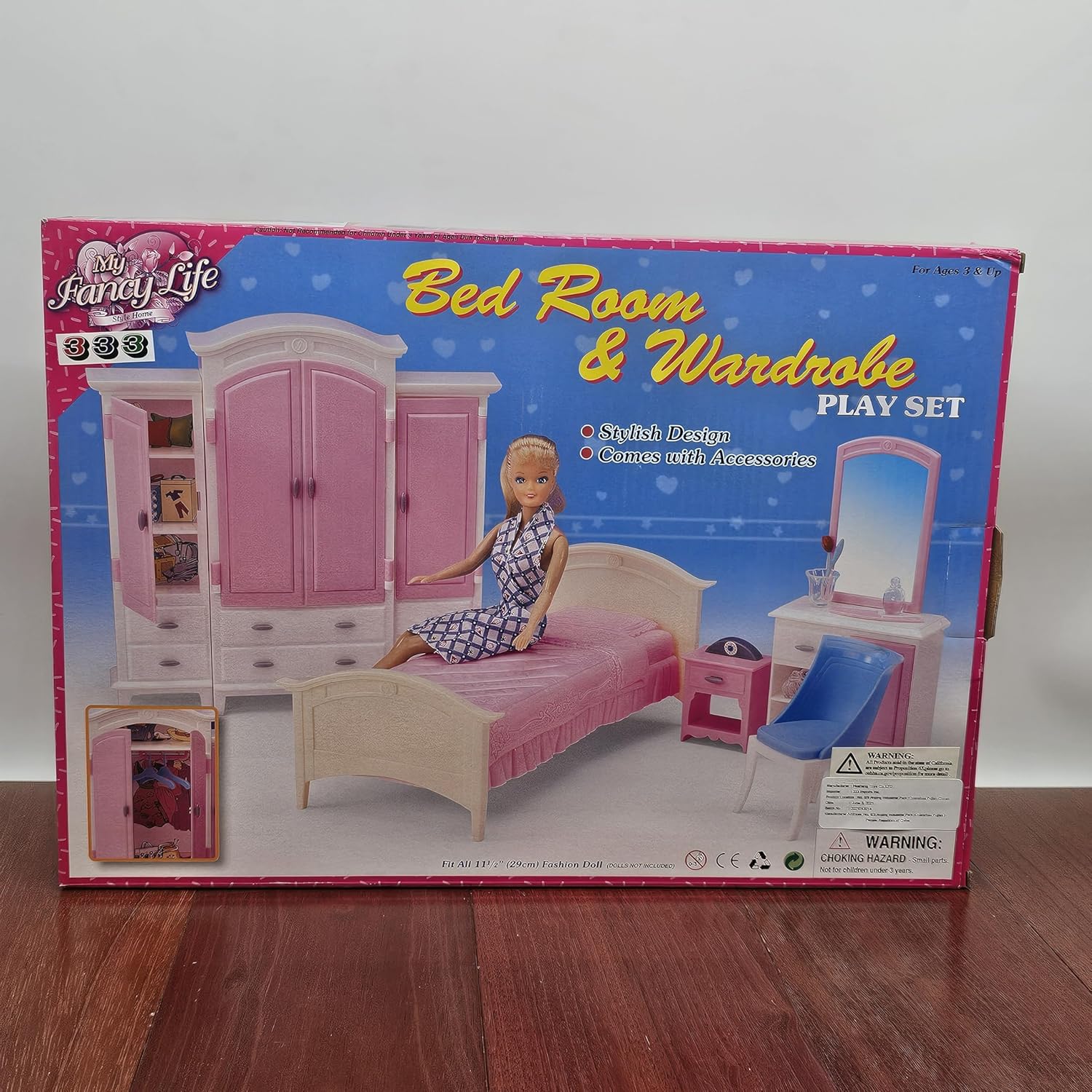 My Fancy Life Bed Room & Wardrobe Doll Furniture Play Set
