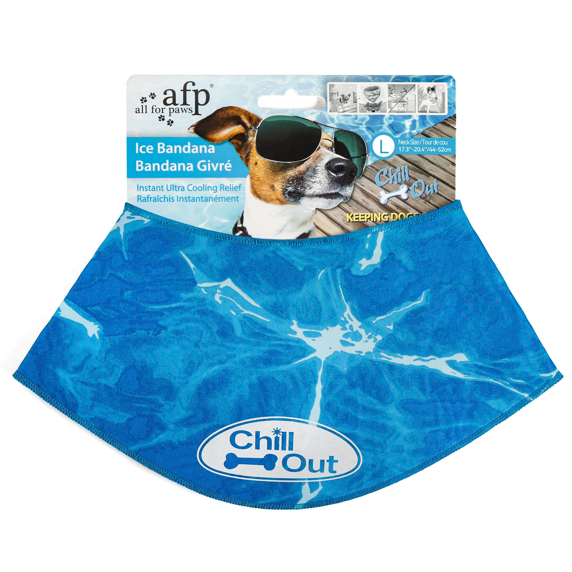All For Paws Blue Chill Out Ice Bandana | Size: Large