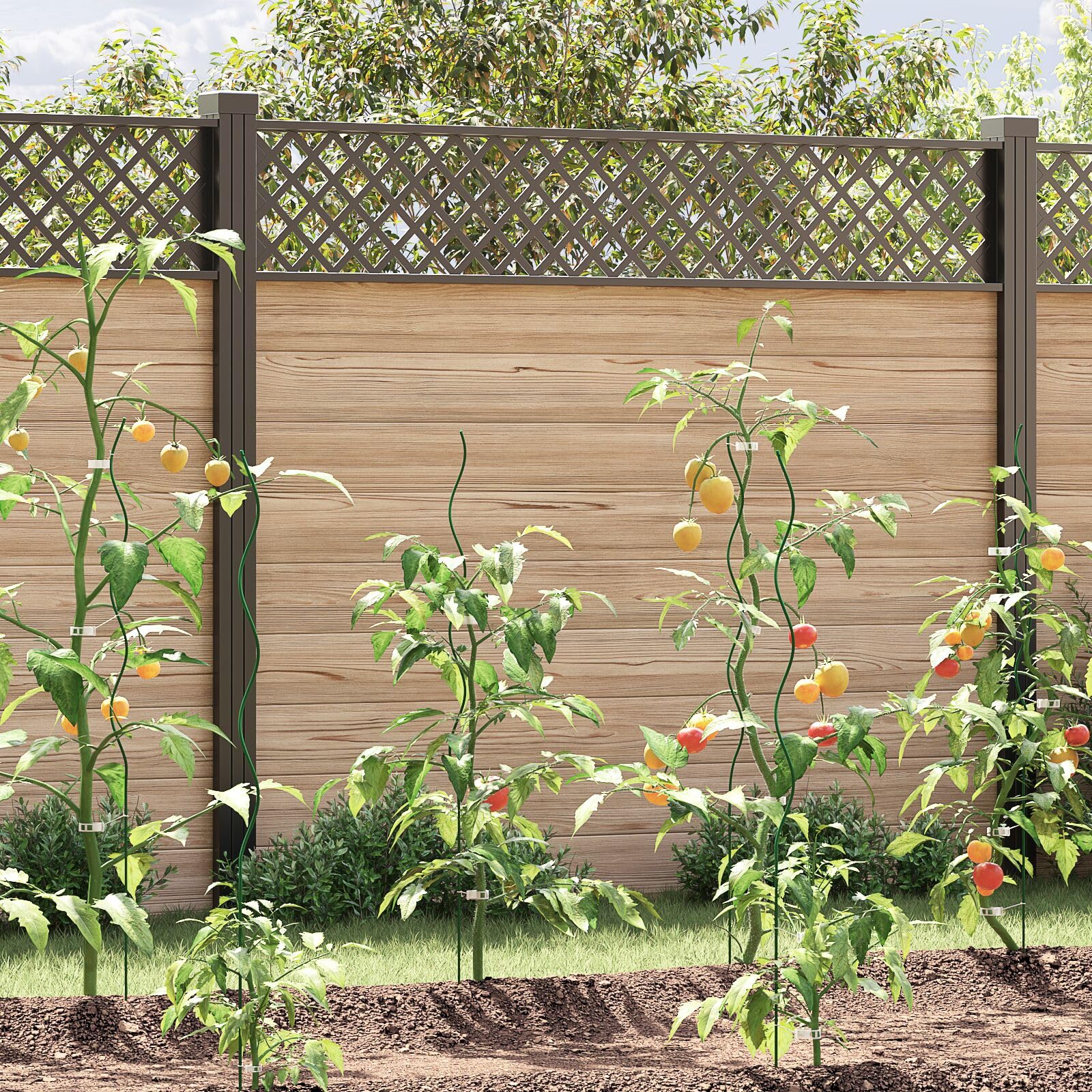 Gecheer Lot de 20 supports de plantes en spirale en acier, tuteur de plantes grimpantes sur piquet de plante, support pour fraises, tomates, supports pour plantes