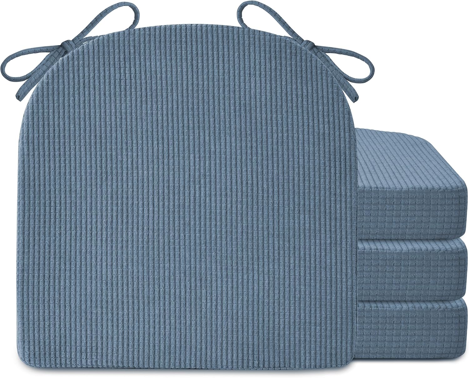 Dining Chair Cushions Set of 4, 16"X16"X2", D-Shape, Dark Brown