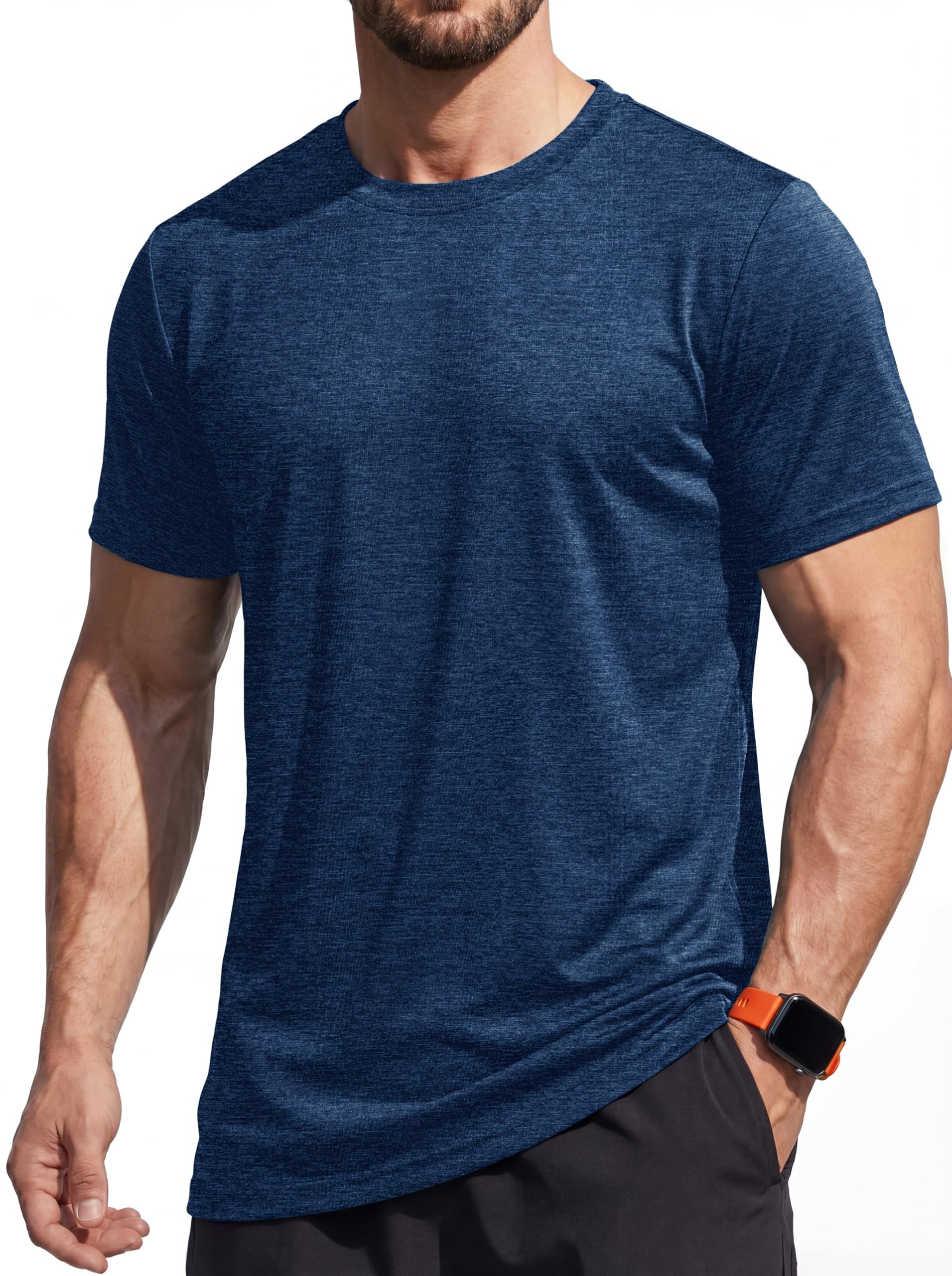 MAGCOMSEN Herren Sportshirt Atmungsaktiv Laufshirt Leichte Trainingsshirt Funktionsshirt Wandershirt Sommer Kurzarm T-Shirt für Männer