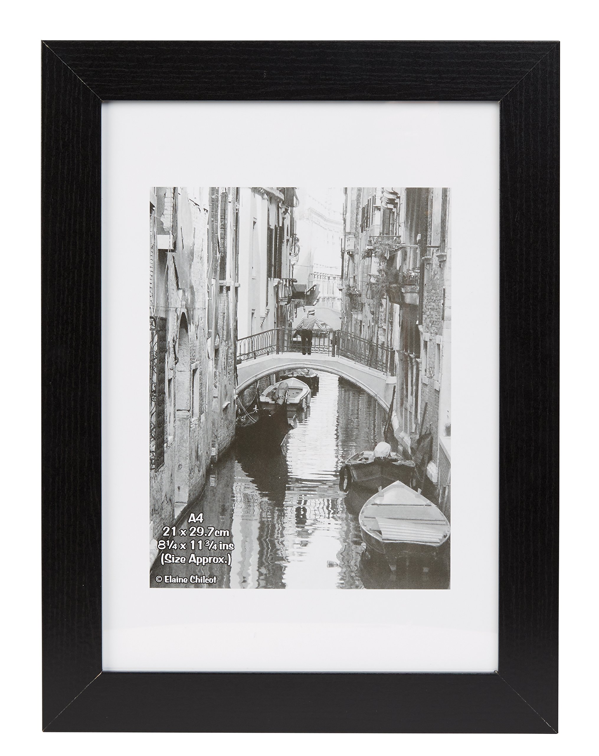 Hampton Frames KENT Paperwrap Poster Photo Display Frame Glass Black A4 (21x30cm) KENTA4GL