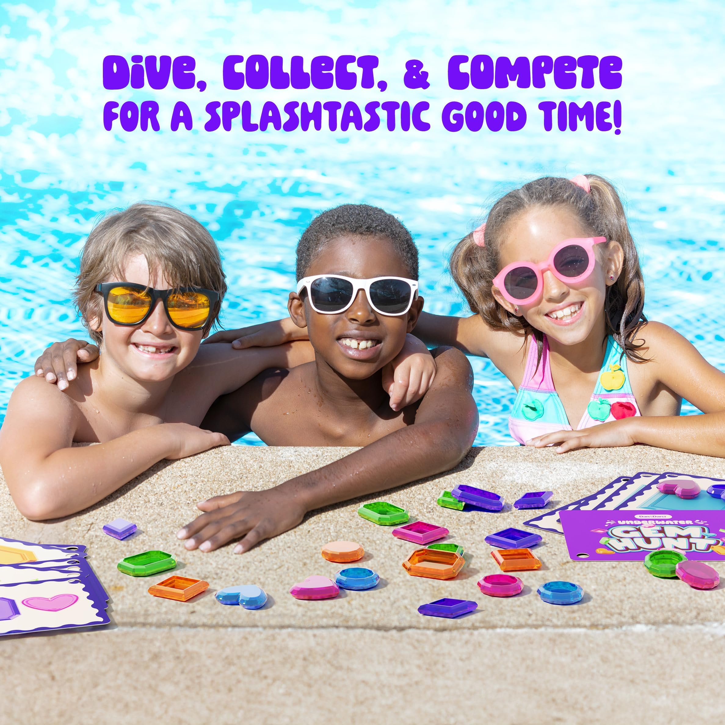 Dan&Darci - Schwimmbad-Edelsteinjagd-Tauchset für Kinder, Poolspielzeug für Kinder von 6 7 8 9 10 11 12 Jahren Tauchspielzeug für Wasserspiele Geschenke für Mädchen Jungen 6