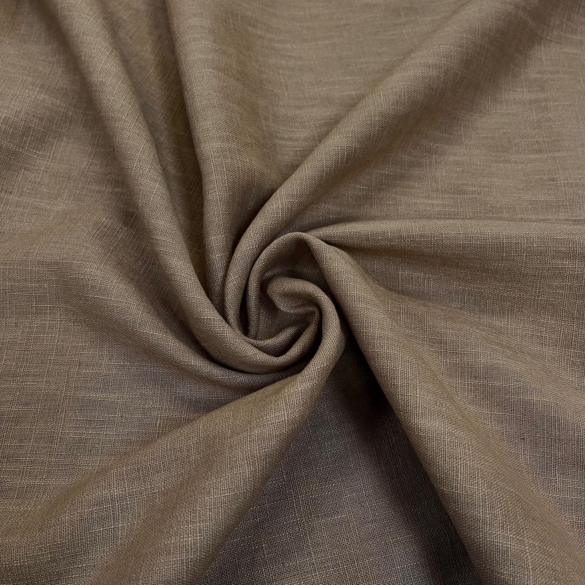 100% Pure Washed Linen Flax Fabric 45 Colours 135cm Wide 240gsm Per Metre (3007 Camel) (ONE - METRE)