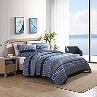 Vista 2 de Nautica - Queen Quilt Set, Soft & Breathable Cotton Bedding with Lightweight Feel, Reversible 3 Piece Bed Set with Matching Pillowcases