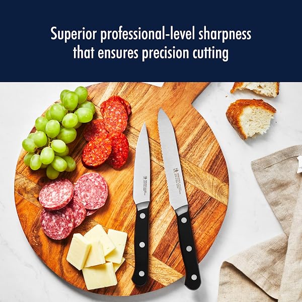HENCKELS Solution Razor-Sharp 4-inch Compact Chef Knife, German Engineered Informed by 100+ Years of Mastery, Black/Stainless Steel - 4